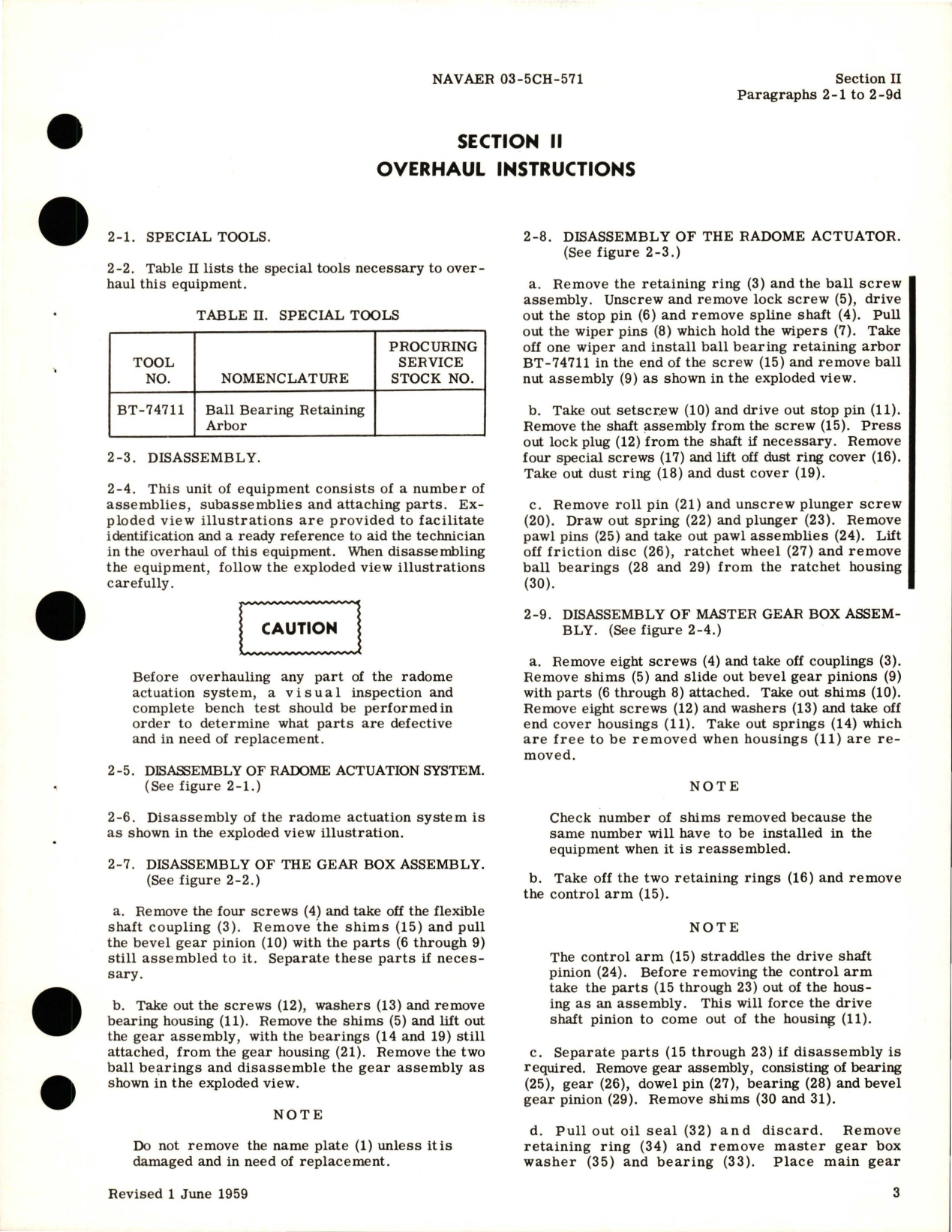 Sample page 7 from AirCorps Library document: Overhaul Instructions for Radome Actuation System - Model 26040 