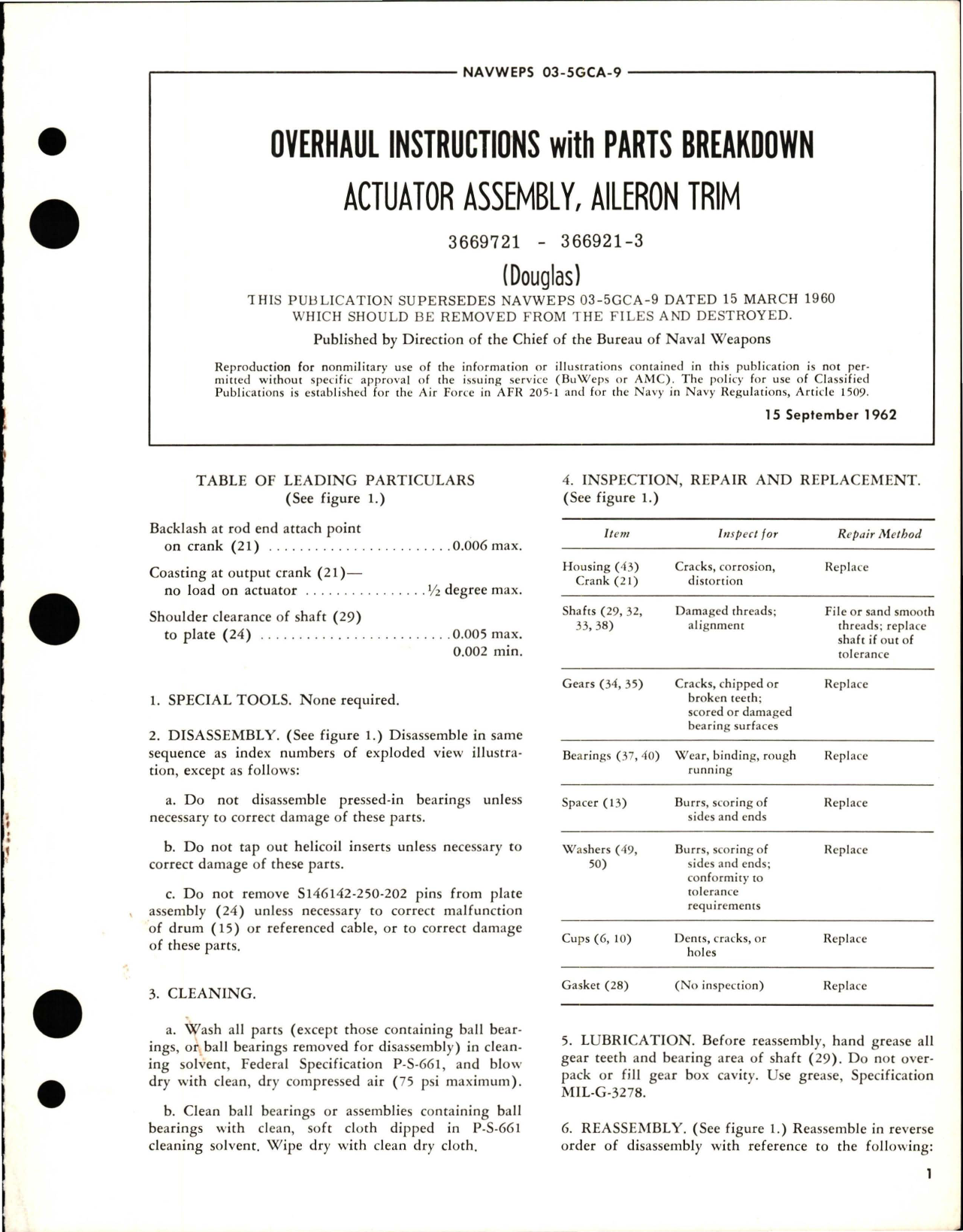 Sample page 1 from AirCorps Library document: Overhaul Instructions with Parts Breakdown for Aileron Trim Actuator Assembly - 3669721 and 366921-3