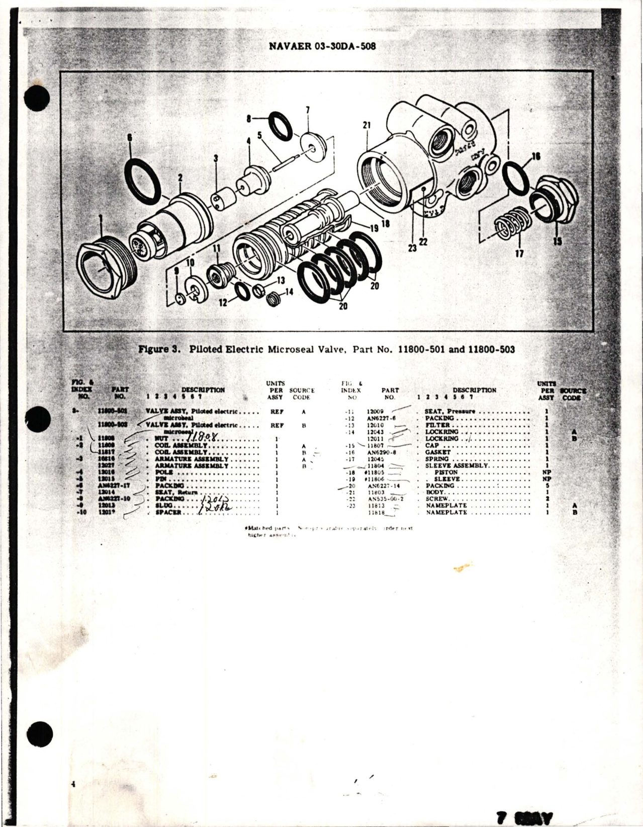 Sample page 5 from AirCorps Library document: Overhaul Instructions with Parts Breakdown for Piloted Electric Microseal Valve - Part 11800-501, 112800-503