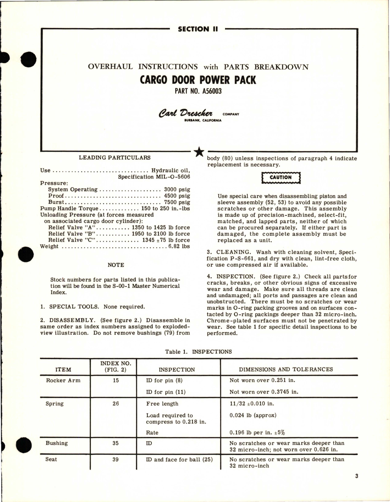 Sample page 5 from AirCorps Library document: Service Manual for Aft Cargo Door Hoist Mechanism - Part A56002