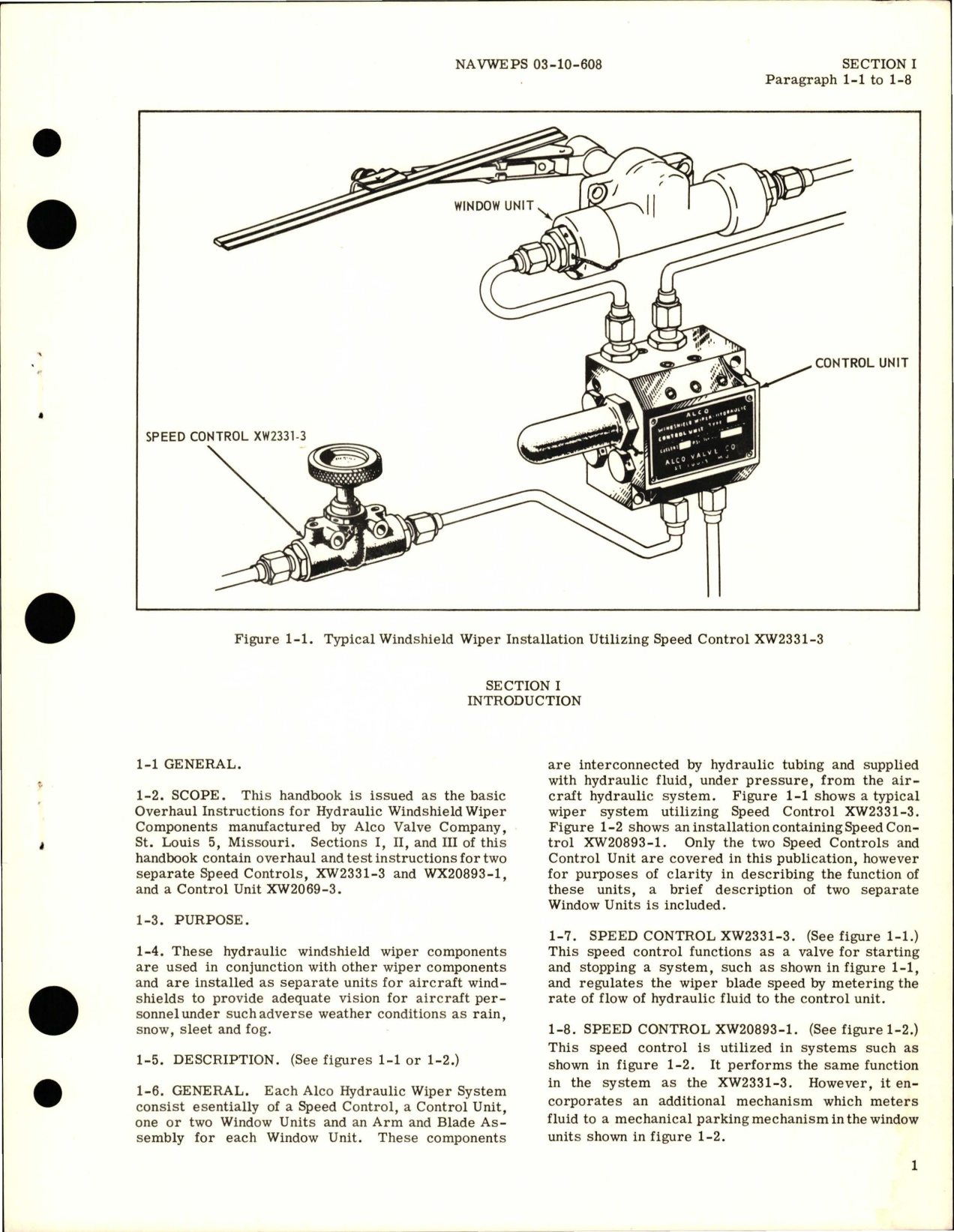 Sample page 5 from AirCorps Library document: Overhaul Instructions for Hydraulic Windshield Wiper System Components - Control Unit XW2069-3, Speed Control XW2331-3 and 20893-1