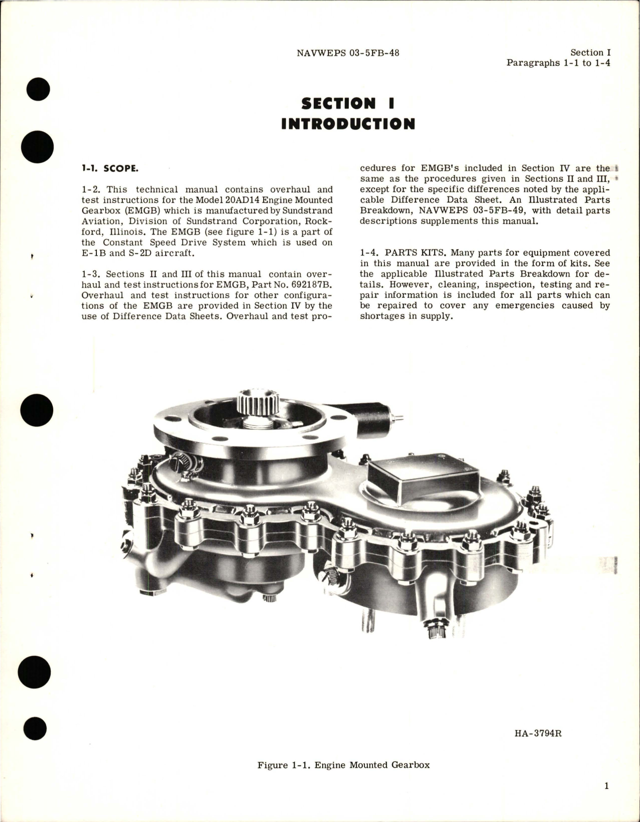 Sample page 5 from AirCorps Library document: Overhaul Instructions for Engine Mounted Gearbox - E-1B and S-2D