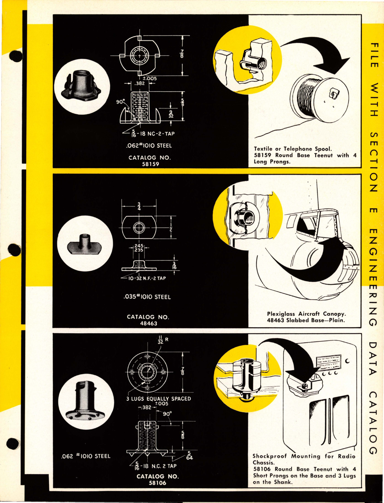 Sample page 5 from AirCorps Library document: DOT Teenuts - Typical Teenut Applications for Plywood, Wood, and Metal Construction