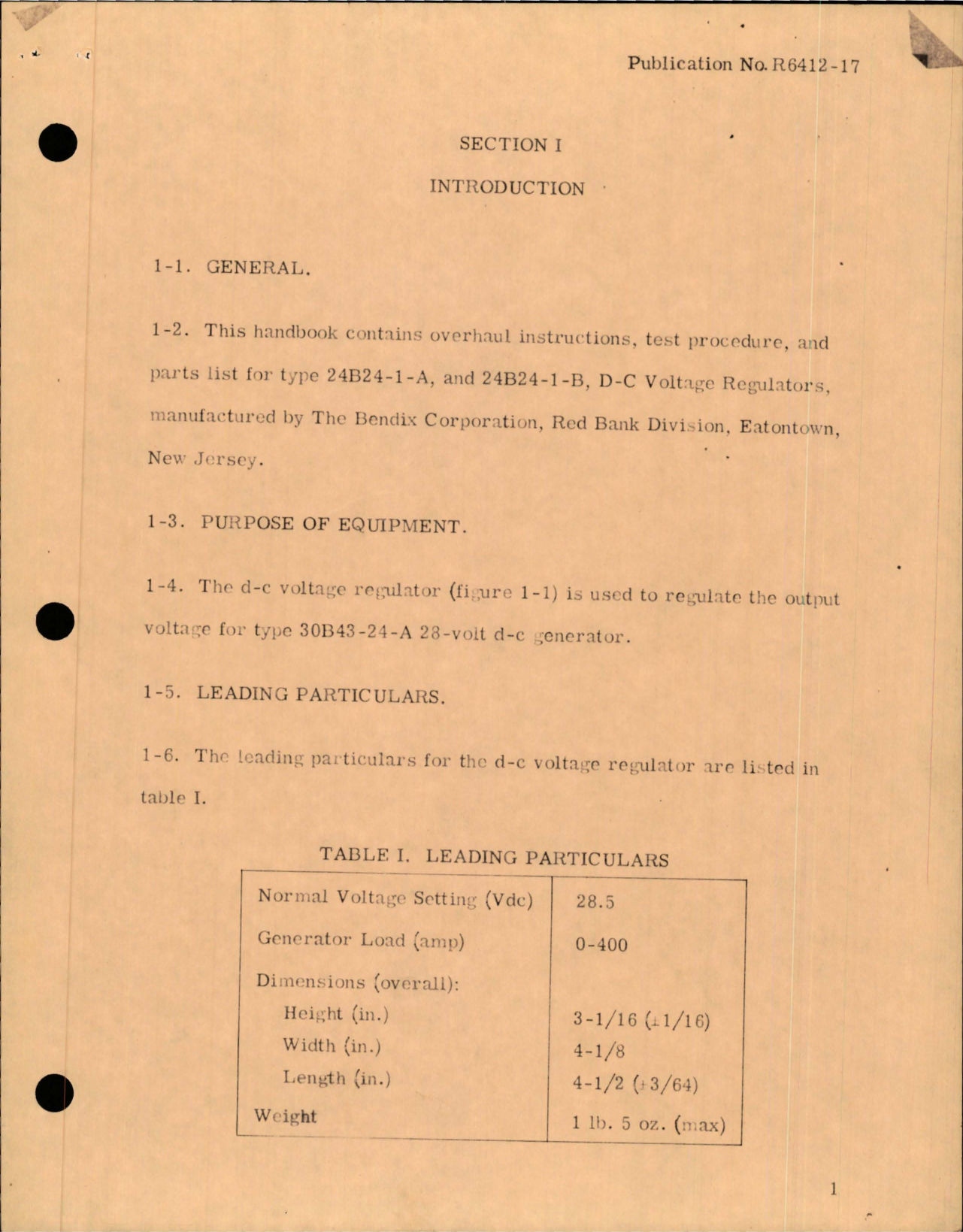 Sample page 5 from AirCorps Library document: Overhaul Instructions with Parts List for D-C Voltage Regulator - Type 24B24-1-A and 24B24-1-B