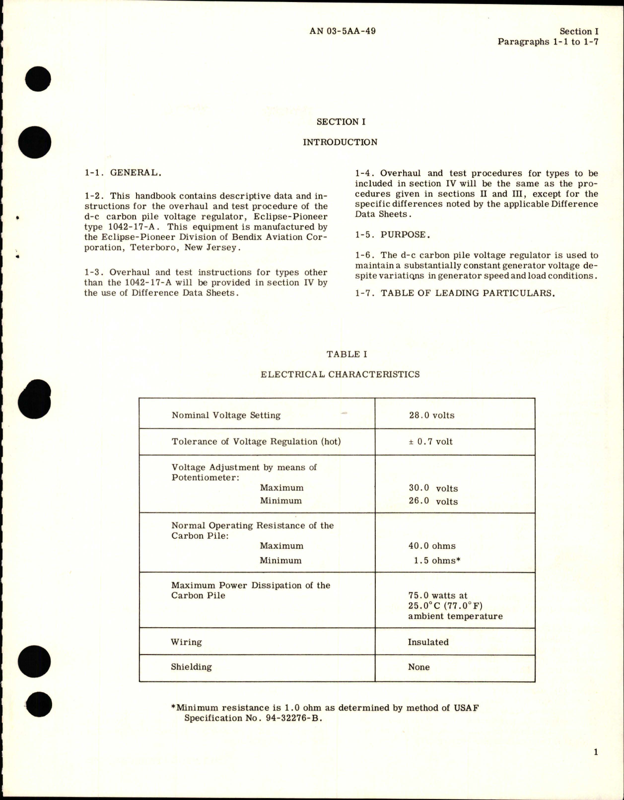 Sample page 5 from AirCorps Library document: Overhaul Instructions for D-C Carbon Pile Voltage Regulator - Type 1042-17-A