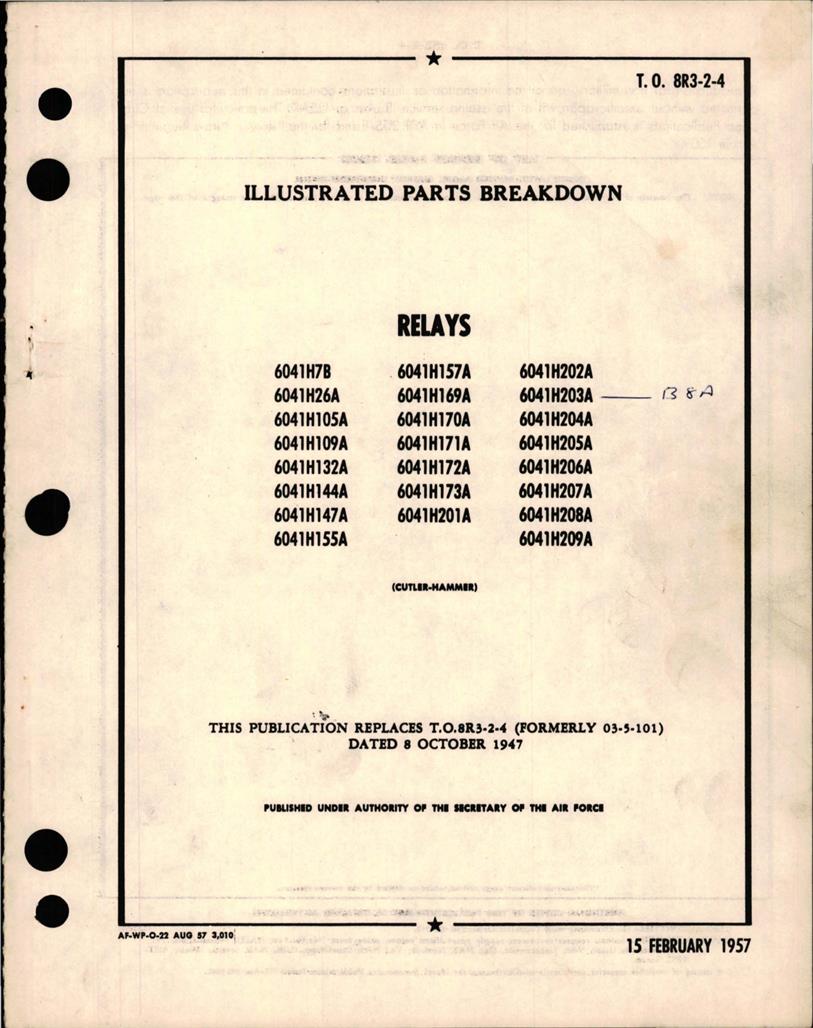 Illustrated Parts Breakdown for Relays - 6041H Series - AirCorps Library