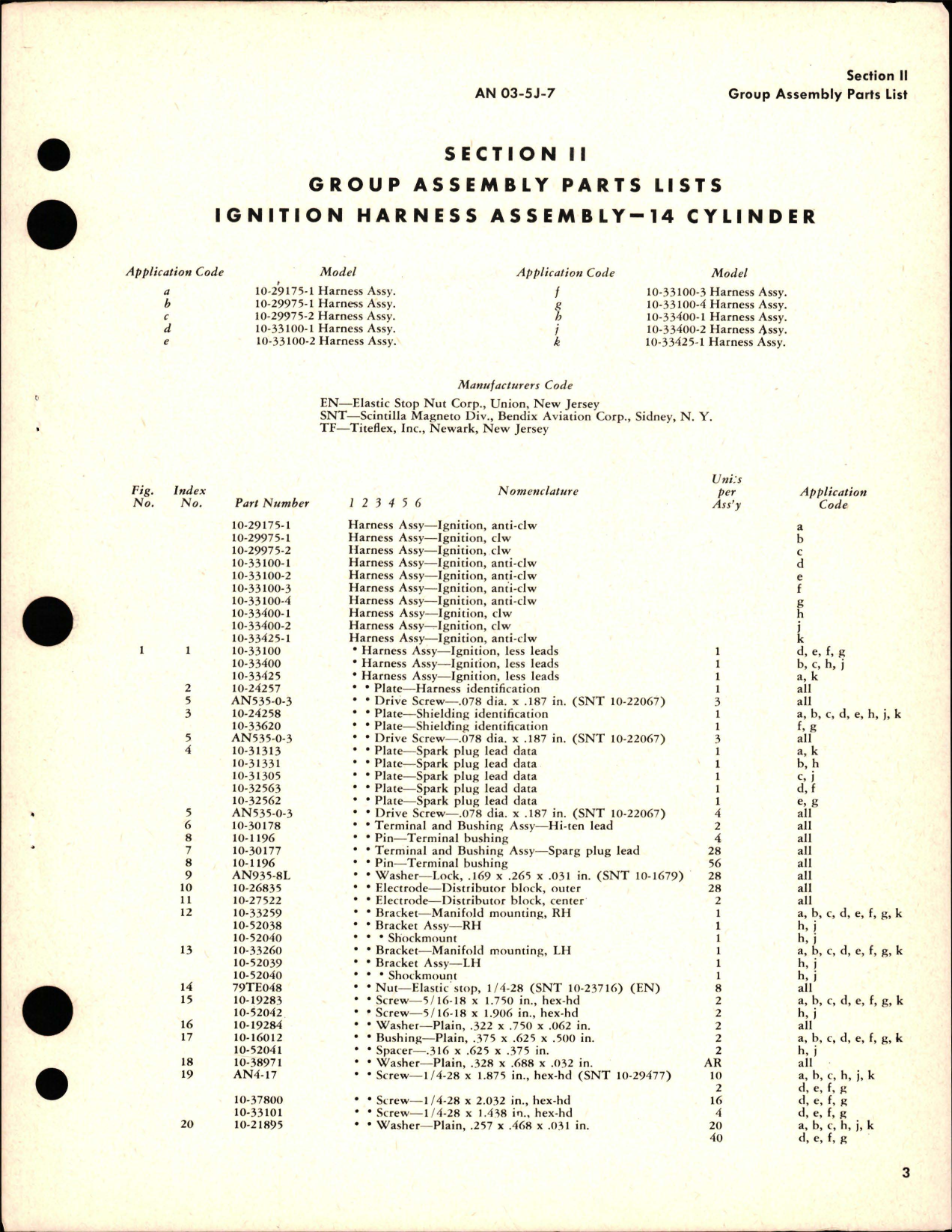 Sample page 5 from AirCorps Library document: Parts Catalog for Ignition Cast Filled 14 Cylinder Harness