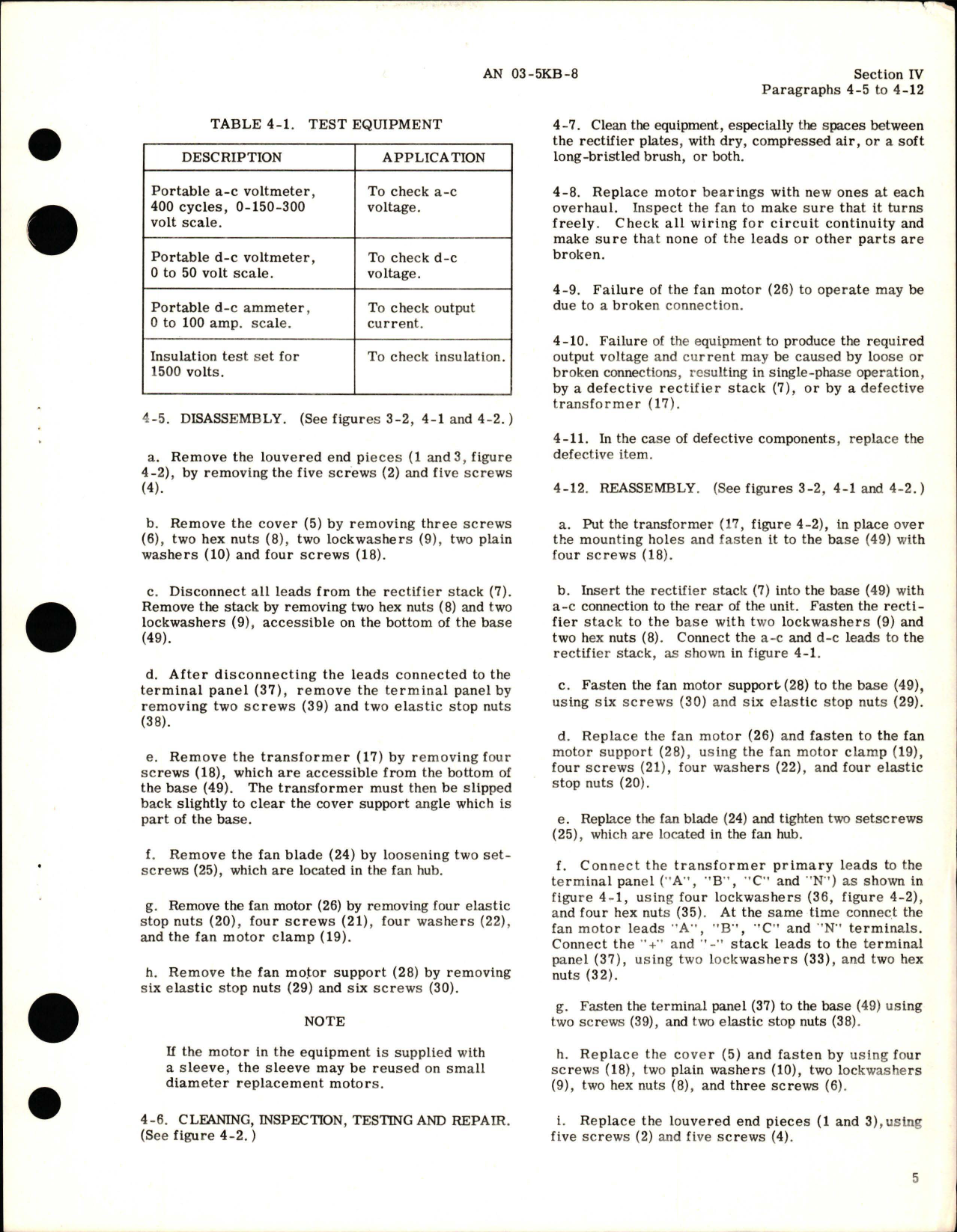 Sample page 5 from AirCorps Library document: Overhaul Instructions for Transformer Rectifier 