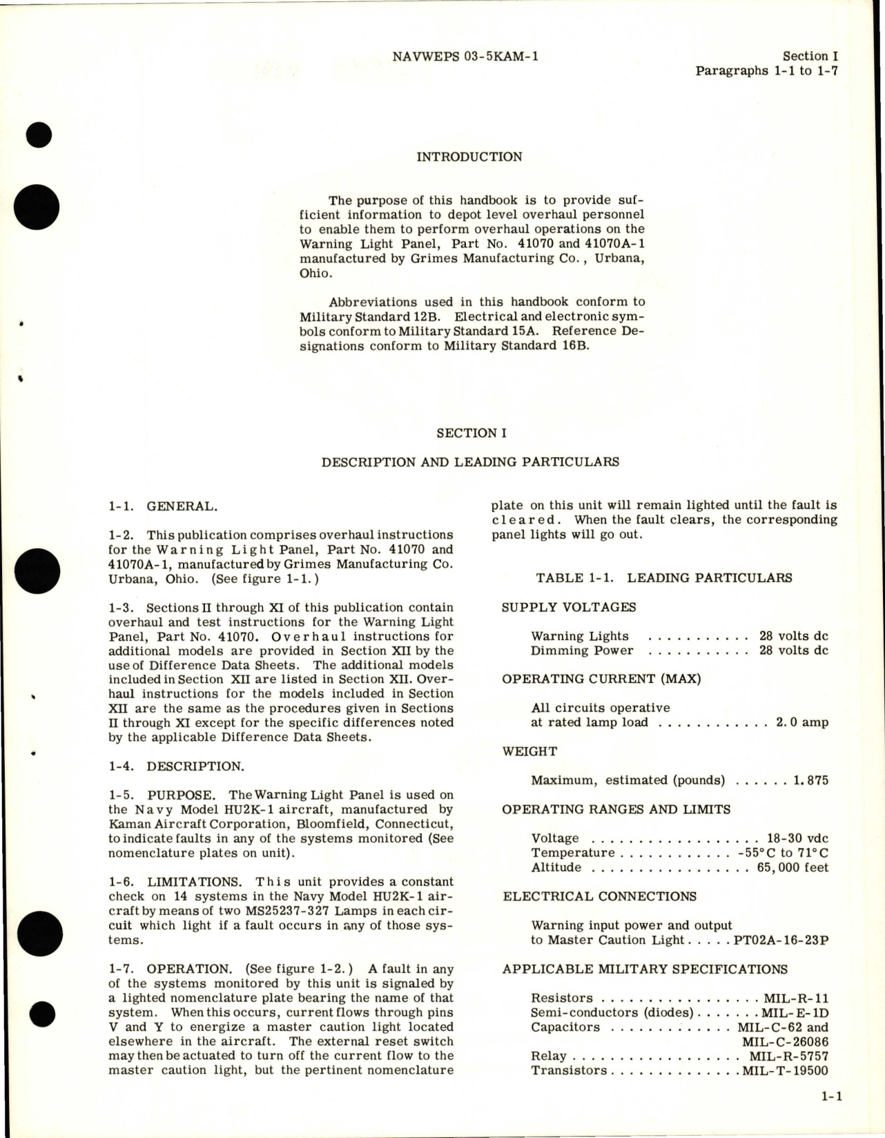 Sample page 5 from AirCorps Library document: Overhaul Instructions for Warning Light Panel - Parts 41070 and 41070A-1