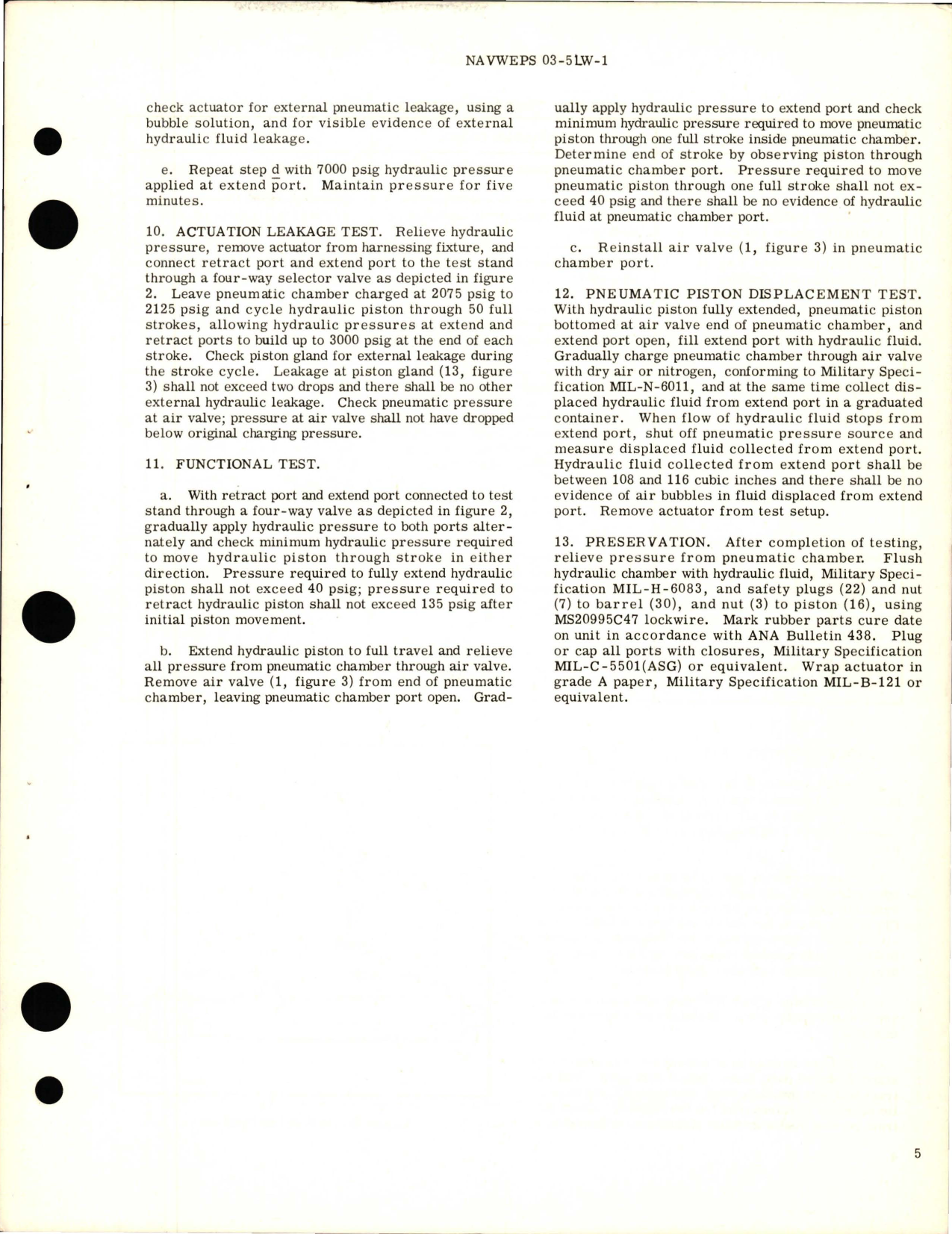 Sample page 5 from AirCorps Library document: Overhaul Instructions with Parts Breakdown for Main Gear Ski Hydraulic Actuator - Part 5010270-1