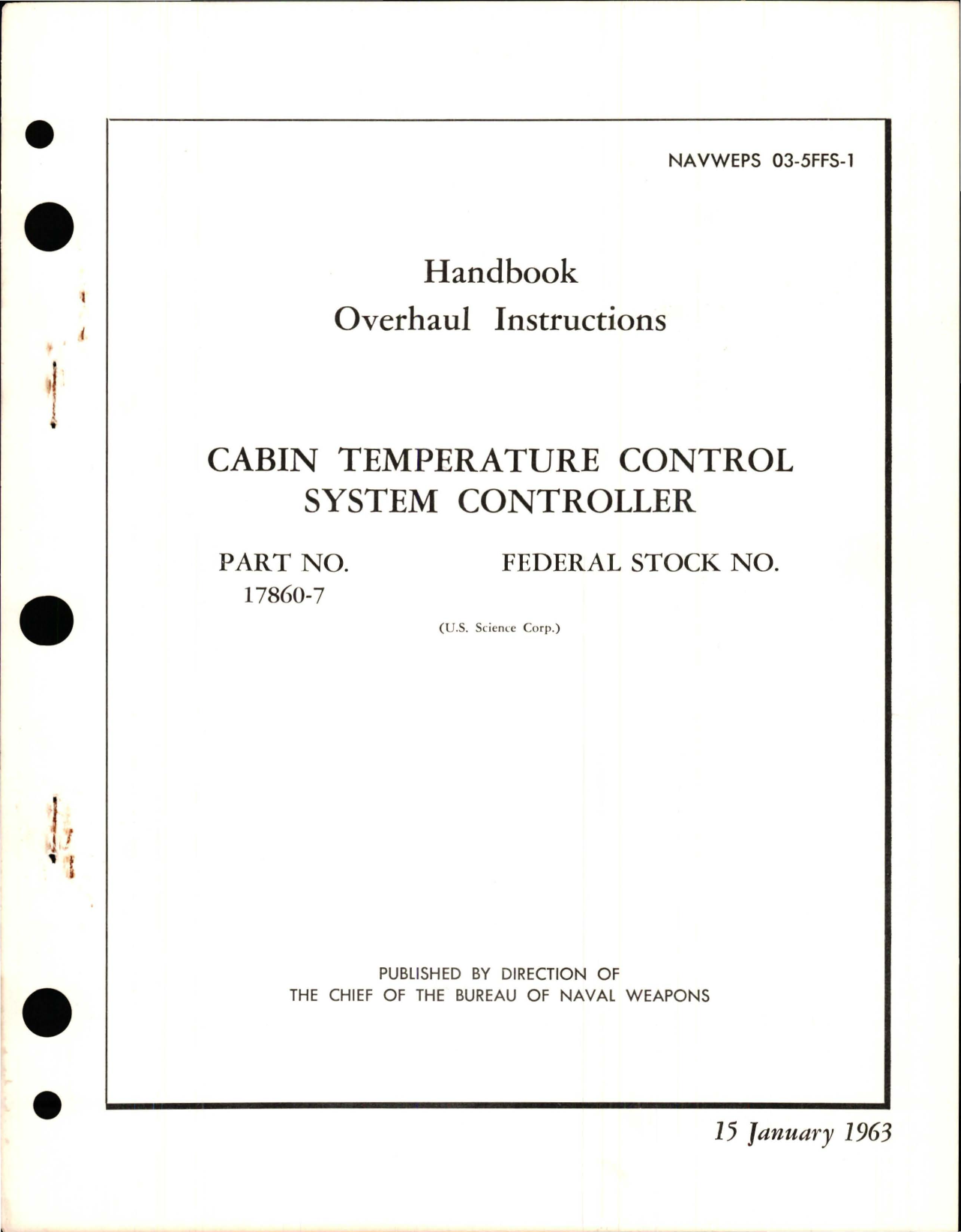 Sample page 1 from AirCorps Library document: Overhaul Instructions for Cabin Temperature Control System Controller - Part 17860-7