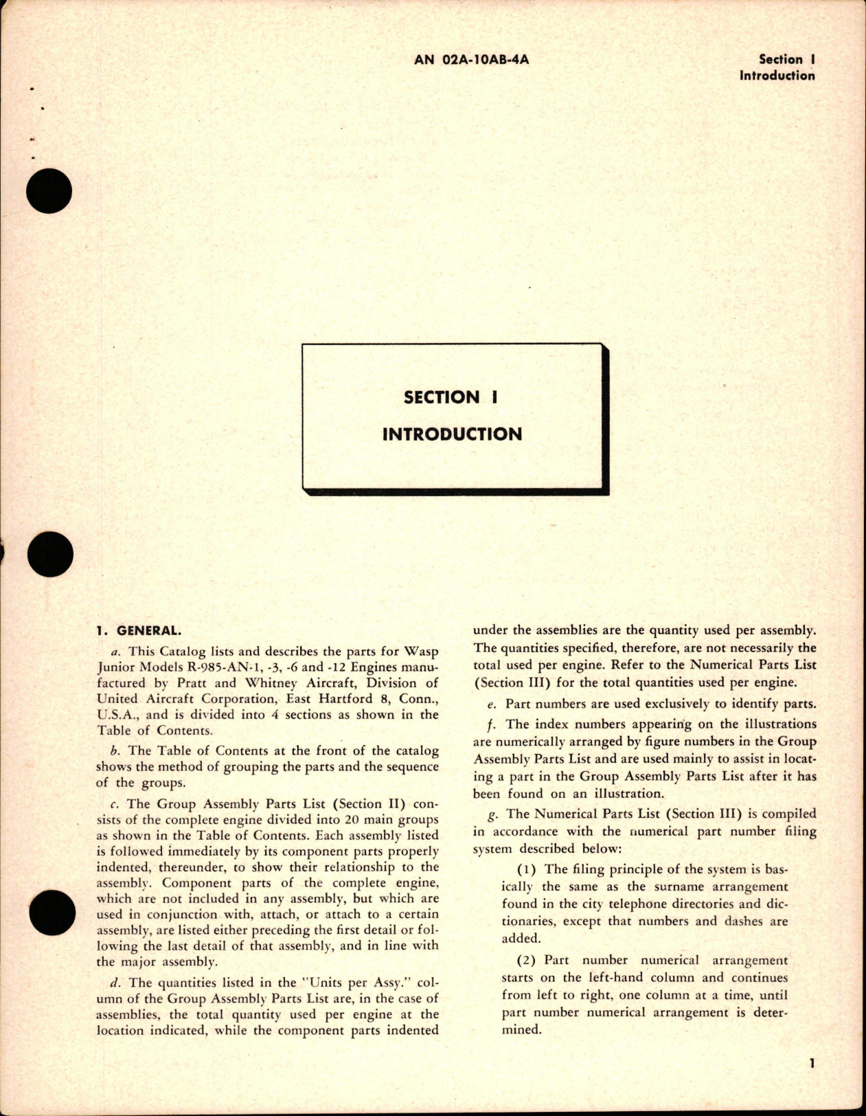 Sample page 5 from AirCorps Library document: Parts Catalog for R-985-AN-1, R-985-AN-3, R-985-AN-6, and R-985-AN-12 Wasp Jr Engines 