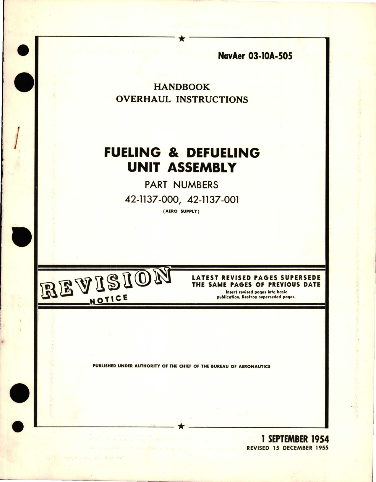 Sample page 1 from AirCorps Library document: Overhaul Instructions for Fueling and Defueling Unit Assembly - Parts 42-1137-000, 42-1137-001