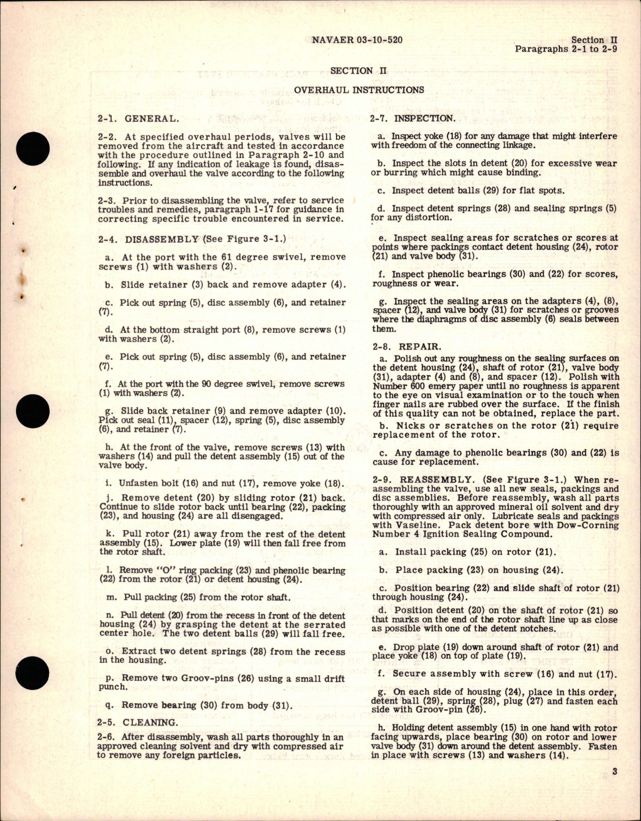 Sample page 7 from AirCorps Library document: Operation, Service, and Overhaul Instructions with Parts Catalog for Fuel Selector Valve - Model 2014