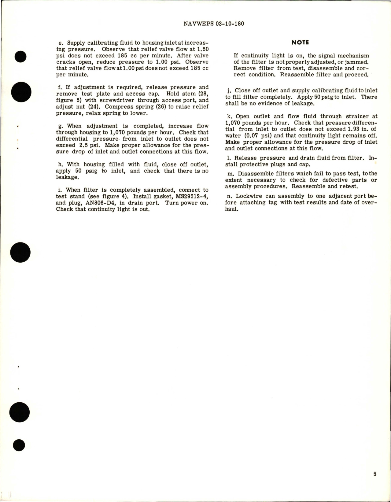 Sample page 5 from AirCorps Library document: Overhaul Instructions with Parts Breakdown for Fuel Filter - Part 52-2145-001 