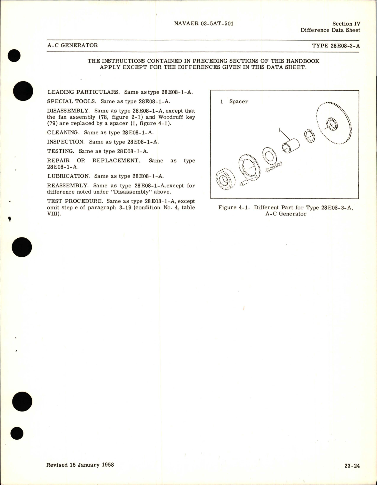 Sample page 5 from AirCorps Library document: Overhaul Instructions for A-C Generators for Types 28E08-1-A and 28E08-3-A