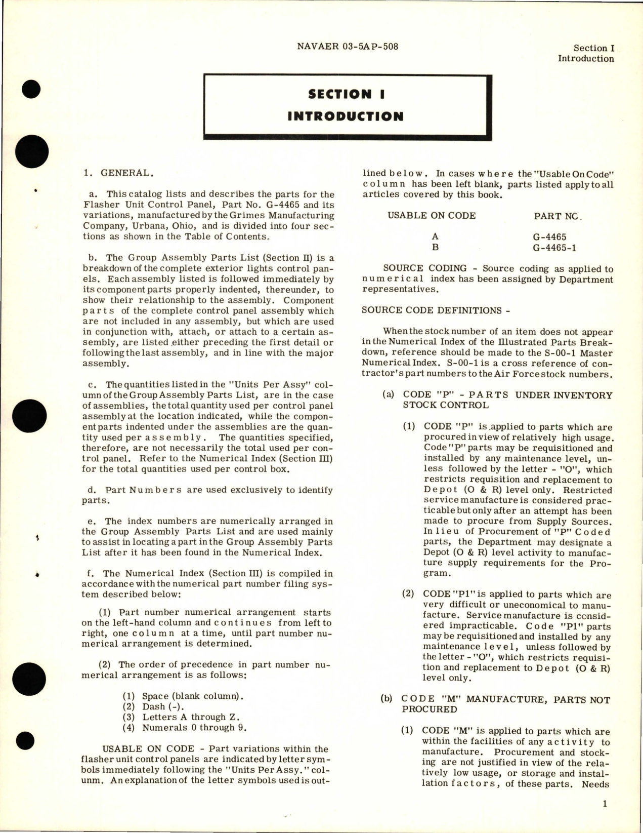 Sample page 5 from AirCorps Library document: Illustrated Parts Breakdown for Flasher Unit Control Panel Assembly - Part G-4465