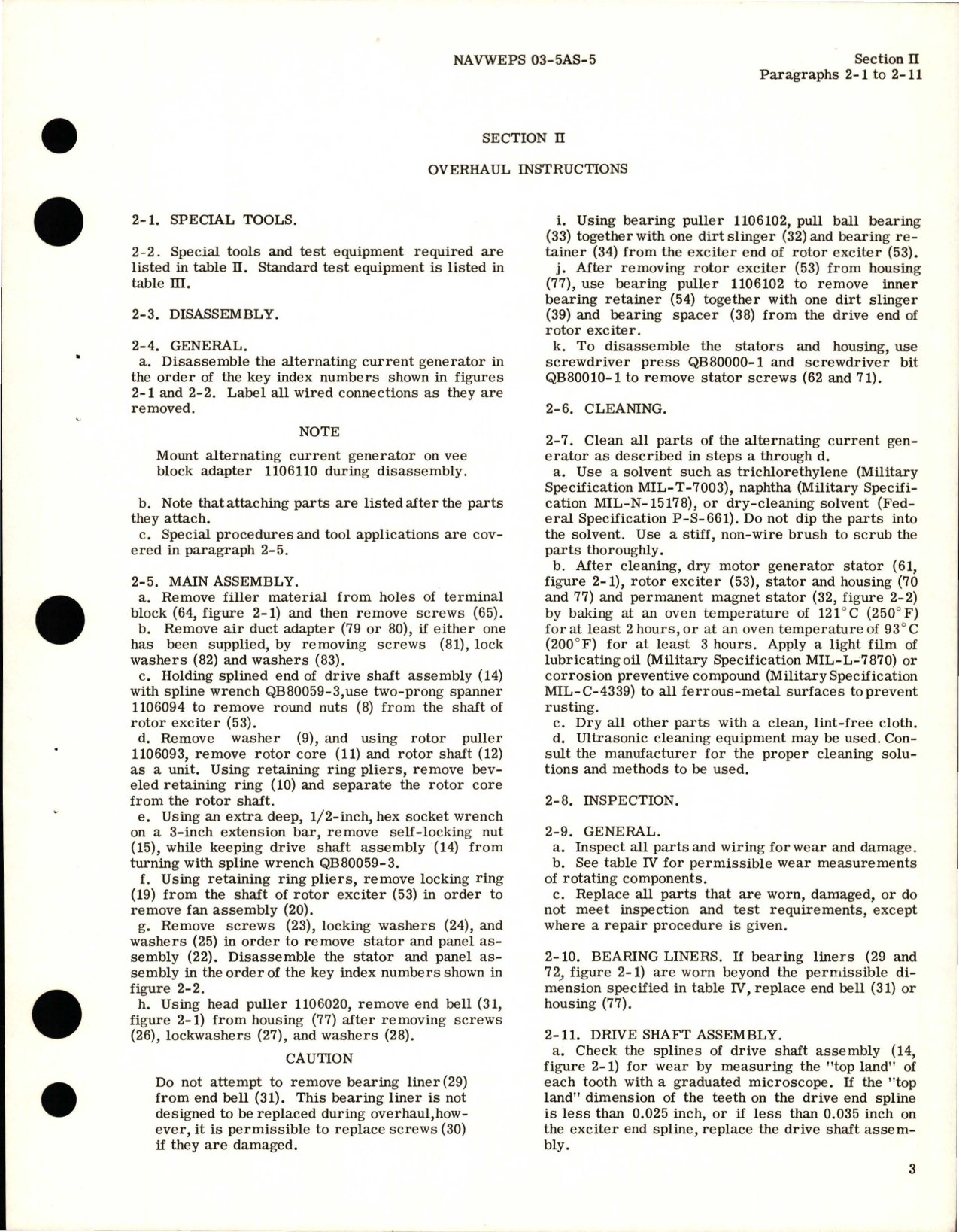 Sample page 7 from AirCorps Library document: Overhaul Instructions for Alternating Current Generator - Types 28B54-1-A and 28B54-9-A 