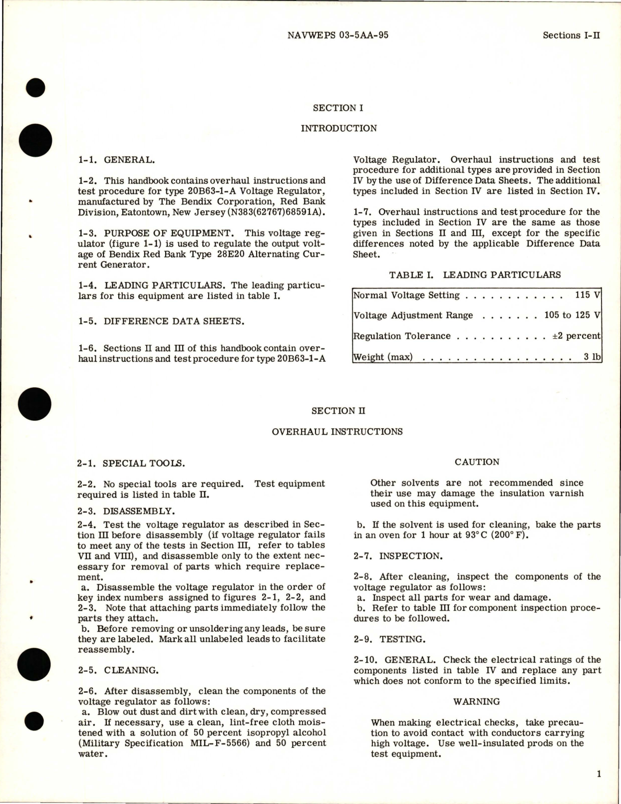 Sample page 5 from AirCorps Library document: Overhaul Instructions for Voltage Regulator - Types 20B63-1-A, 20B63-1-B, 20B63-1-C, 20B63-2-A, 20B63-2-B, 20B63-2-C, 20B72-1-A