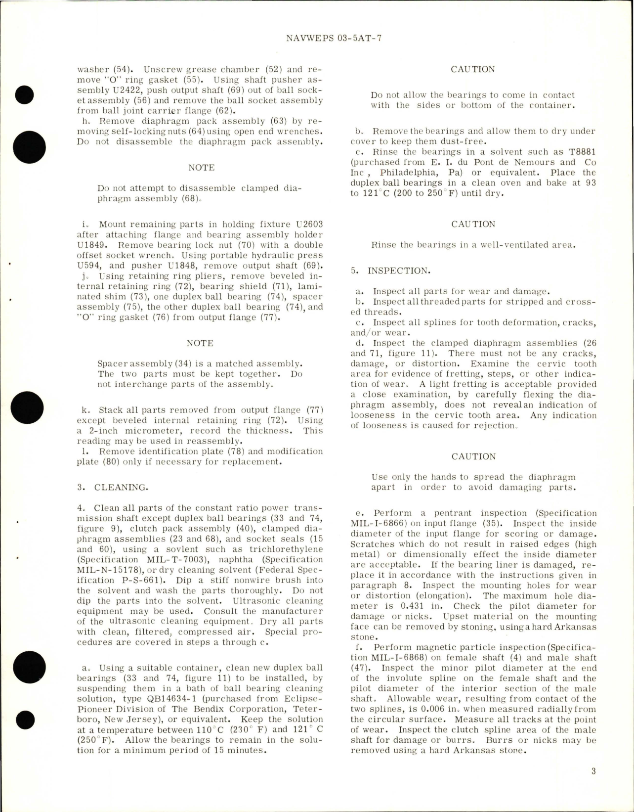Sample page 5 from AirCorps Library document: Overhaul Instructions with Parts Breakdown for Constant Ratio Power Transmission Shaft - Part 19E29-3-C, -D, -E, -F, -G 