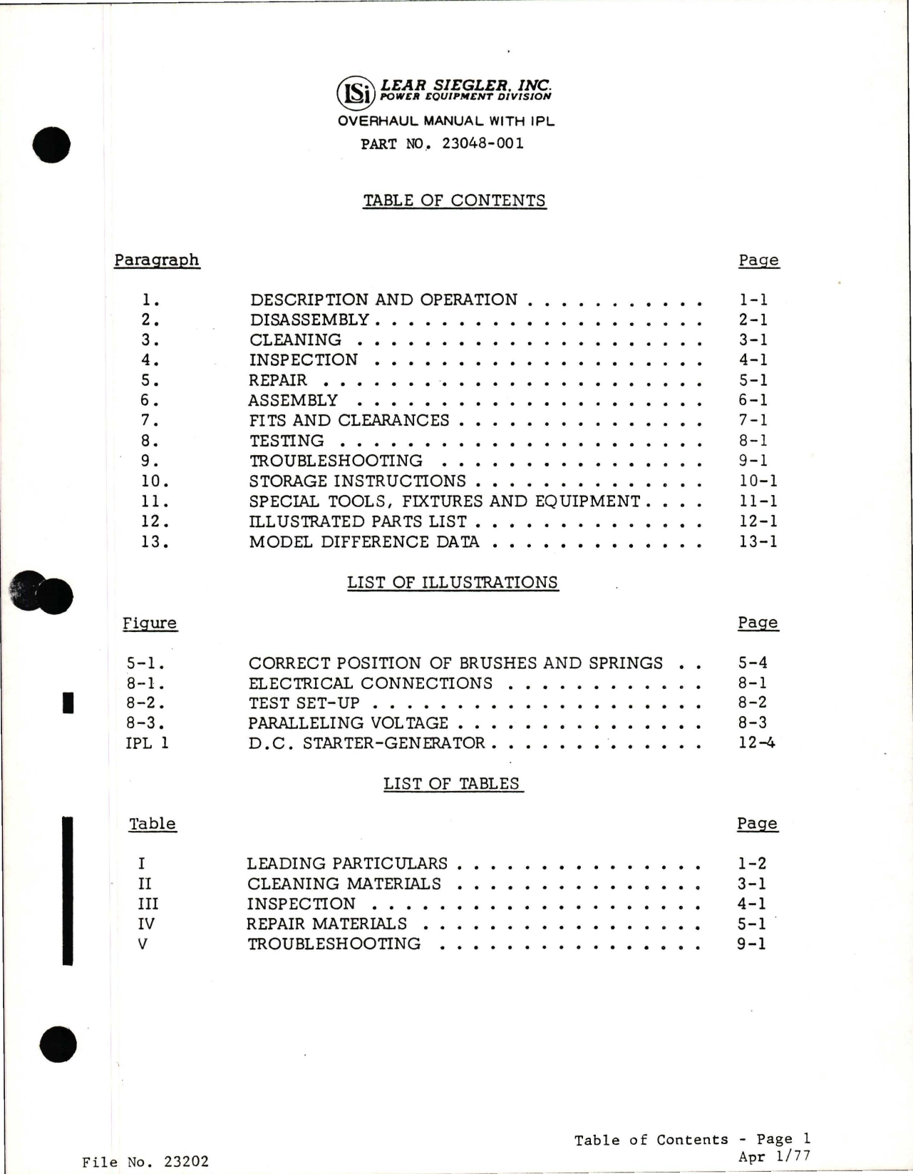 Sample page 7 from AirCorps Library document: Overhaul with Illustrated Parts List for DC Starter Generator