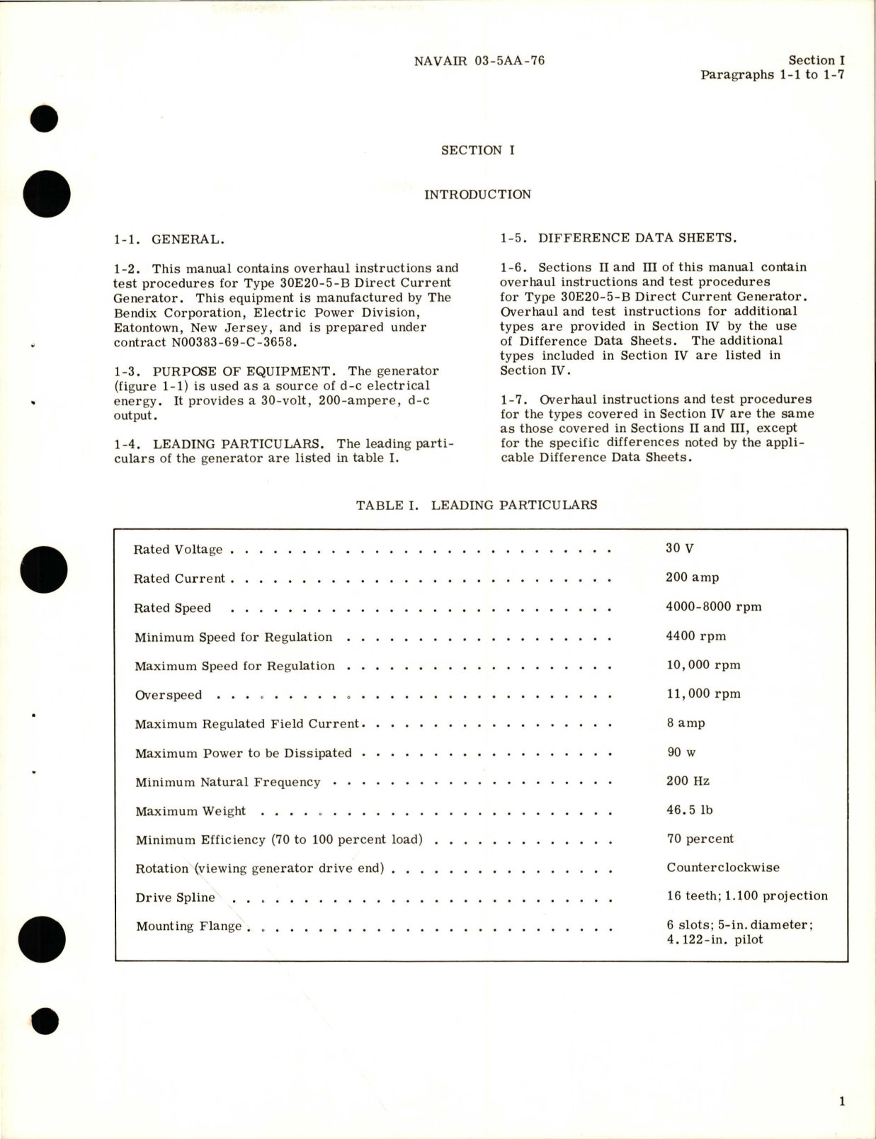 Sample page 5 from AirCorps Library document: Overhaul Instructions for Direct Current Generator - Types 30E20-5-B, 30E20-11-B, 30E20-49-A