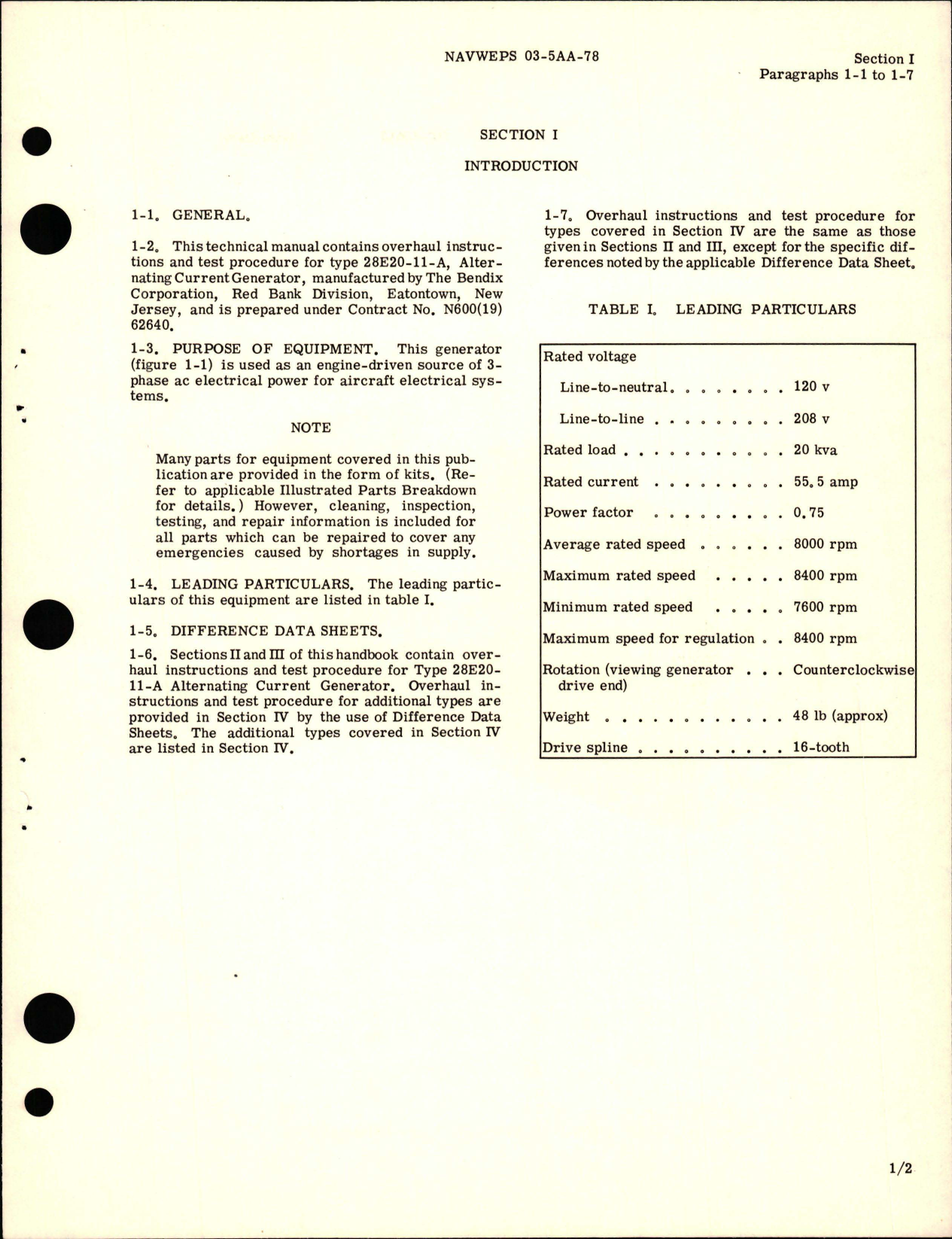Sample page 5 from AirCorps Library document: Overhaul Instructions for Alternating Current Generator