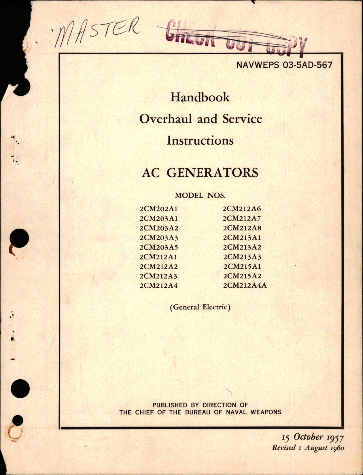 Sample page 1 from AirCorps Library document: Overhaul and Service Instructions for AC Generators 