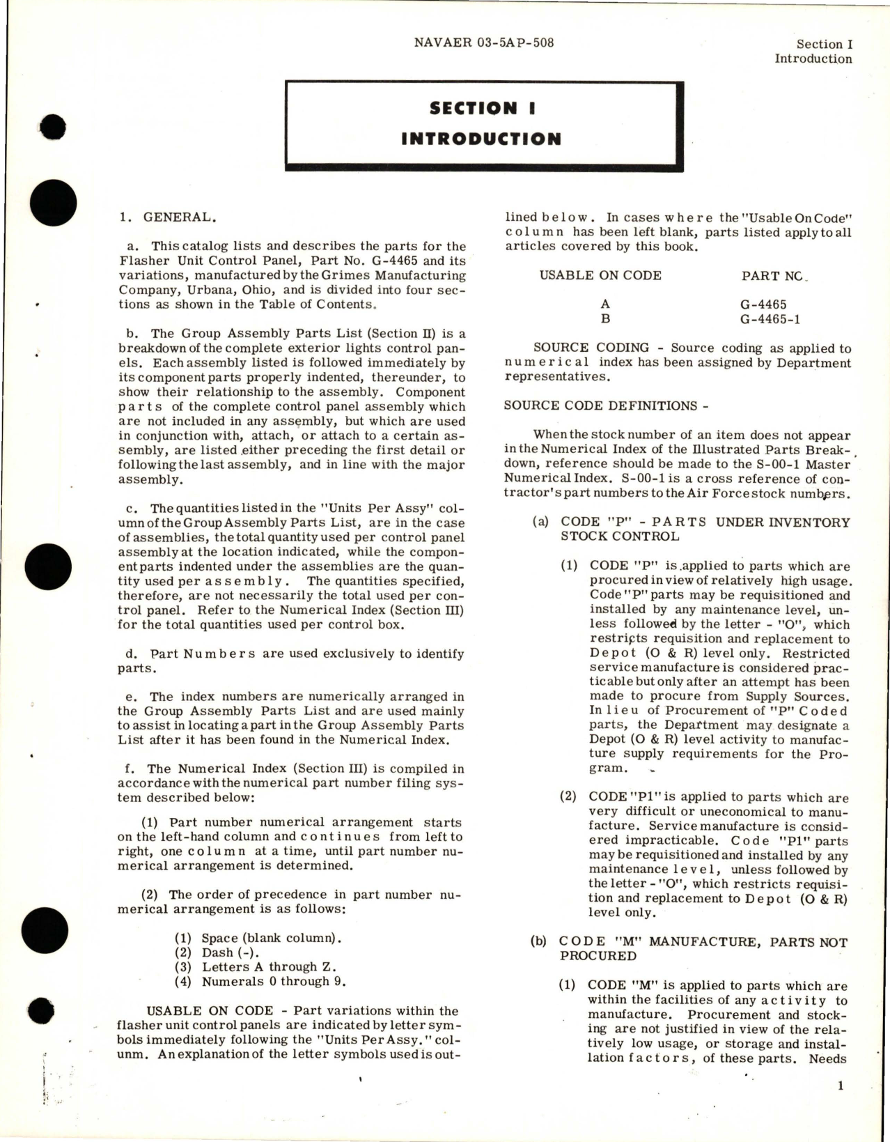 Sample page 5 from AirCorps Library document: Illustrated Parts Breakdown for Flasher Unit Control Panel Assembly - Part G-4465