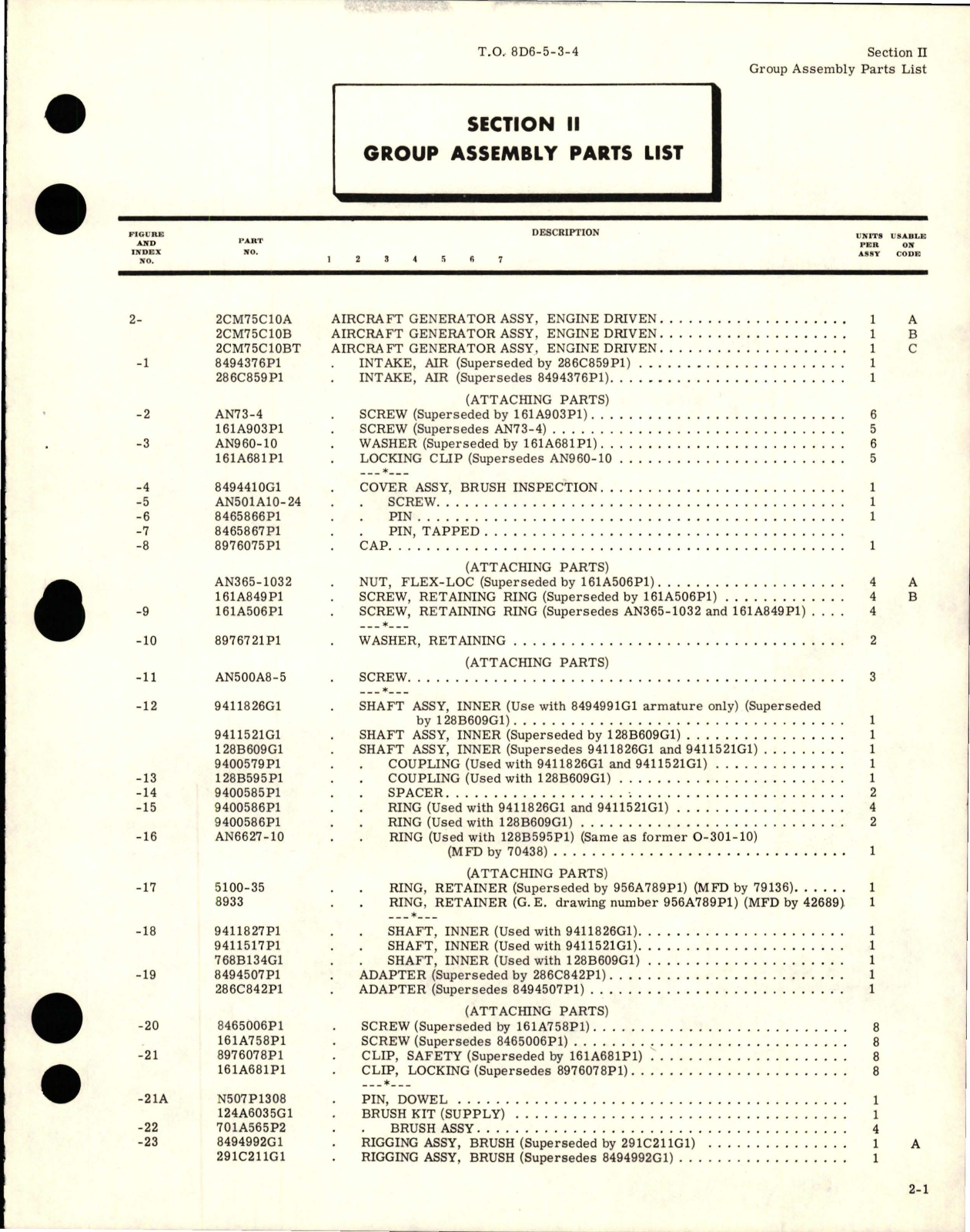 Sample page 5 from AirCorps Library document: Illustrated Parts Breakdown for Engine Driven Generator - Models 2CM75C10A, 2CM75C10B, and 2CM75C10BT