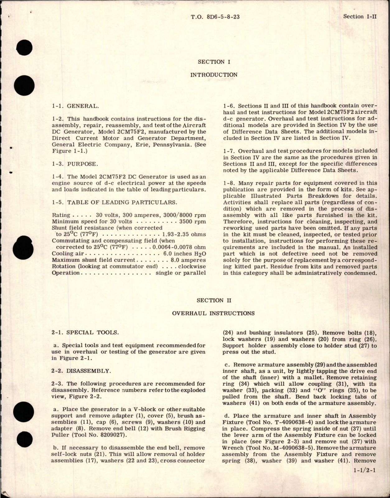 Sample page 5 from AirCorps Library document: Overhaul for DC Generator- Models 2CM75F2, 2CM75F2A, 2CM75F1, and 2CM75F1A 