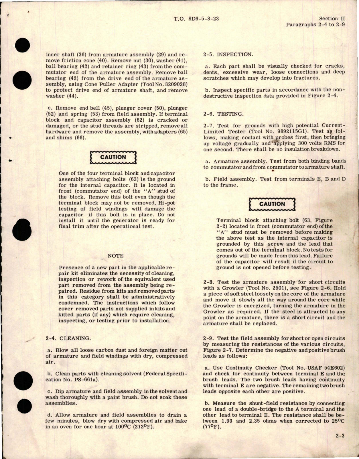 Sample page 7 from AirCorps Library document: Overhaul for DC Generator- Models 2CM75F2, 2CM75F2A, 2CM75F1, and 2CM75F1A 