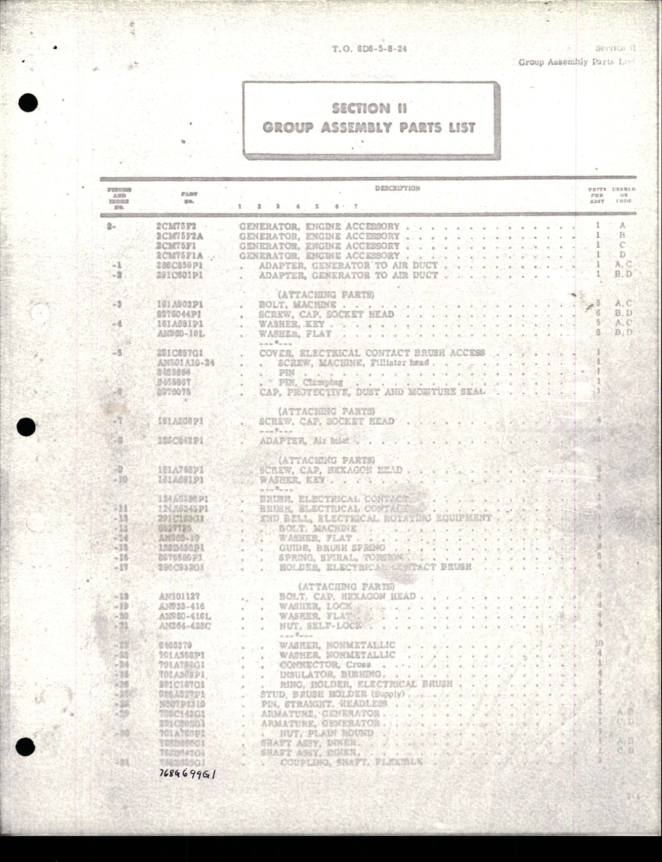 Sample page 5 from AirCorps Library document: Illustrated Parts Breakdown for DC Generator - Models 2CM75F2, 2CM75F2A, 2CM75F1, and 2CM75F1A 