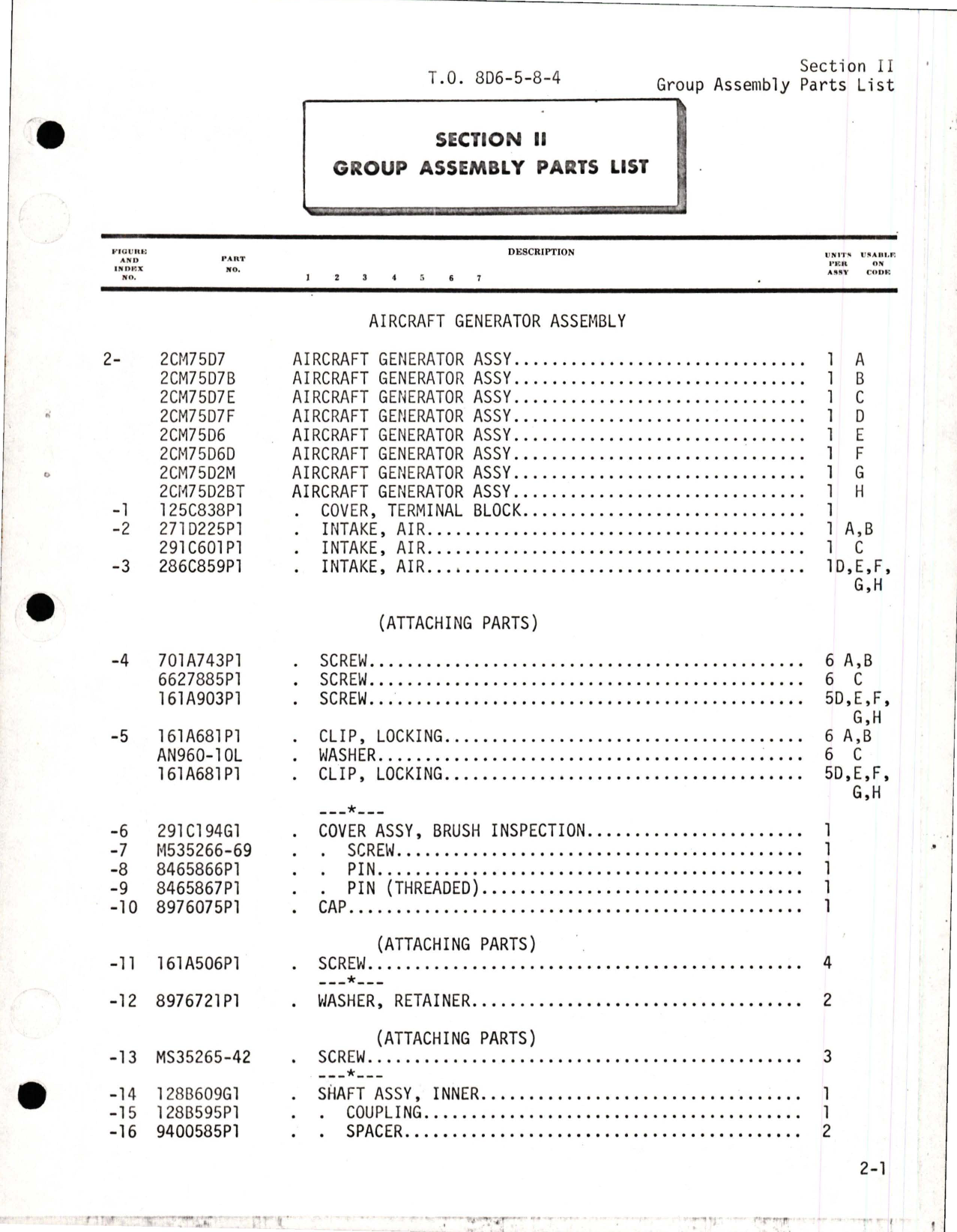 Sample page 5 from AirCorps Library document: Illustrated Parts Breakdown for Aircraft Generator