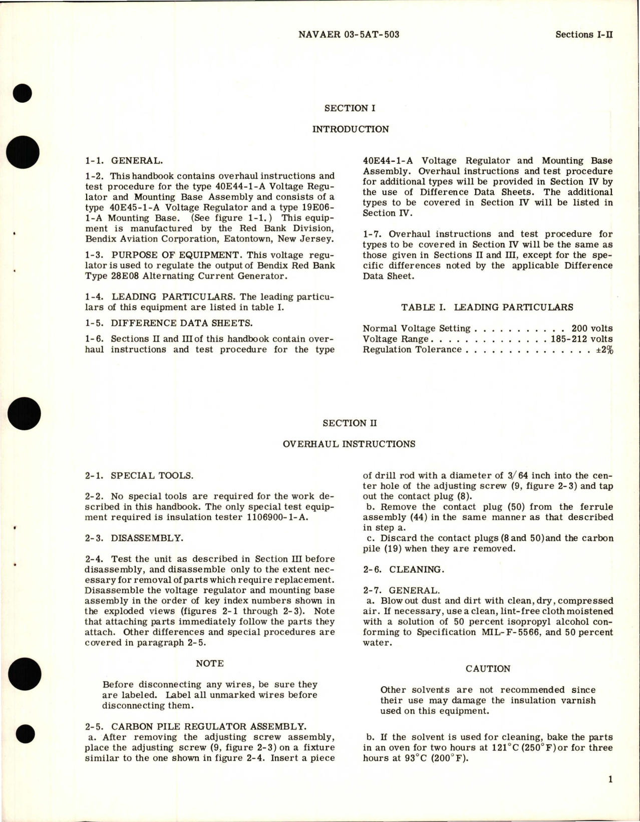 Sample page 5 from AirCorps Library document: Overhaul Instructions for Voltage Regulator and Mounting Base Assembly - Type 40E44-1-A 
