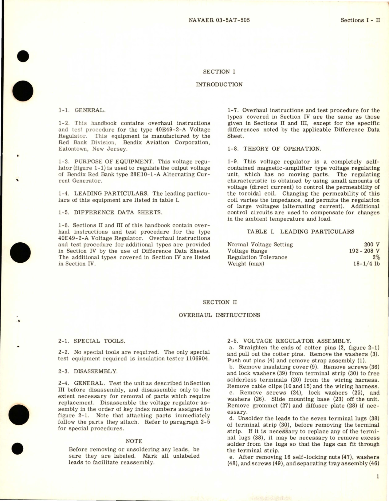 Sample page 5 from AirCorps Library document: Overhaul Instructions for Voltage Regulator 
