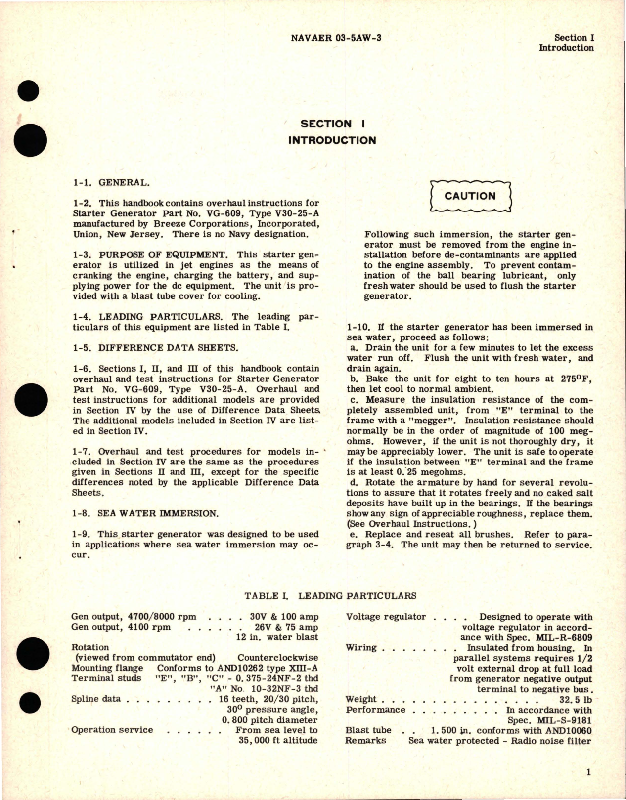 Sample page 5 from AirCorps Library document: Overhaul Instructions for Starter Generator - Parts VG-609, VG-609-11 - Types V30-25-A, V30-25-C