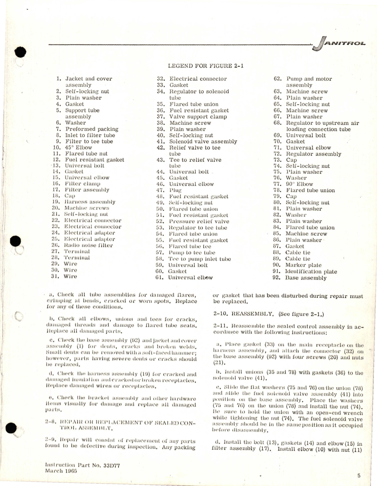Sample page 5 from AirCorps Library document: Maintenance Instructions for Sealed Control Assembly - Part 32D50