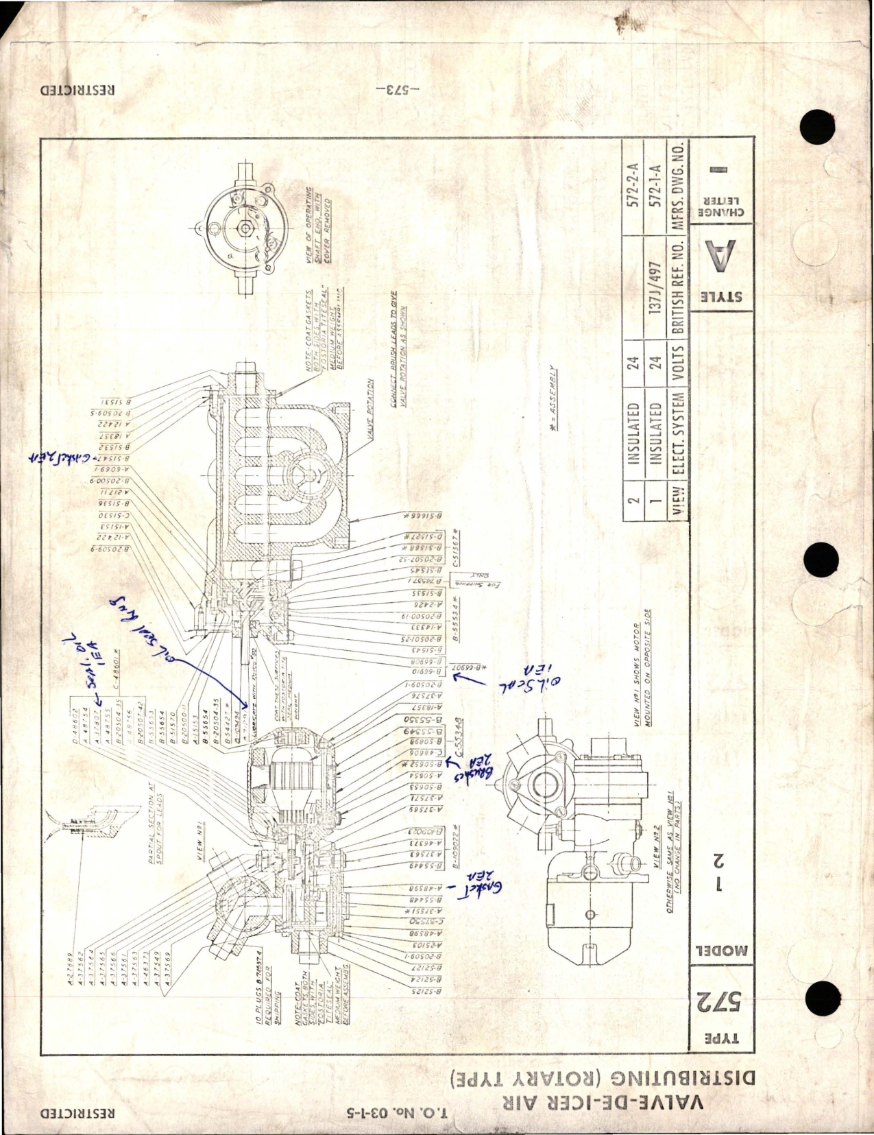 Sample page 5 from AirCorps Library document: Service Parts List for 5 Way De-Icer Valve - 571-5-A, 572-7-A, 572-8-A, and 572-10-A 