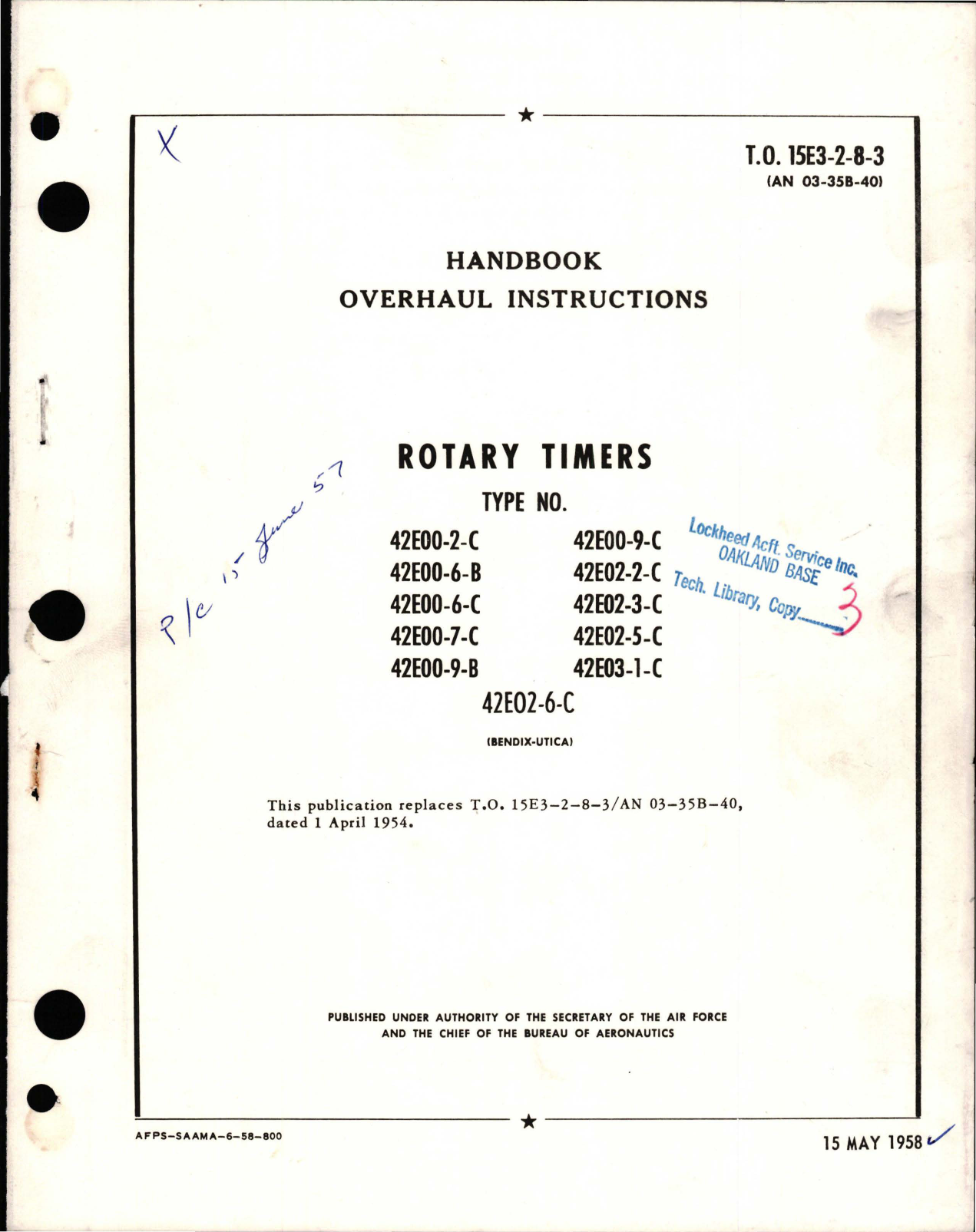 Sample page 1 from AirCorps Library document: Overhaul Instructions for Rotary Timers