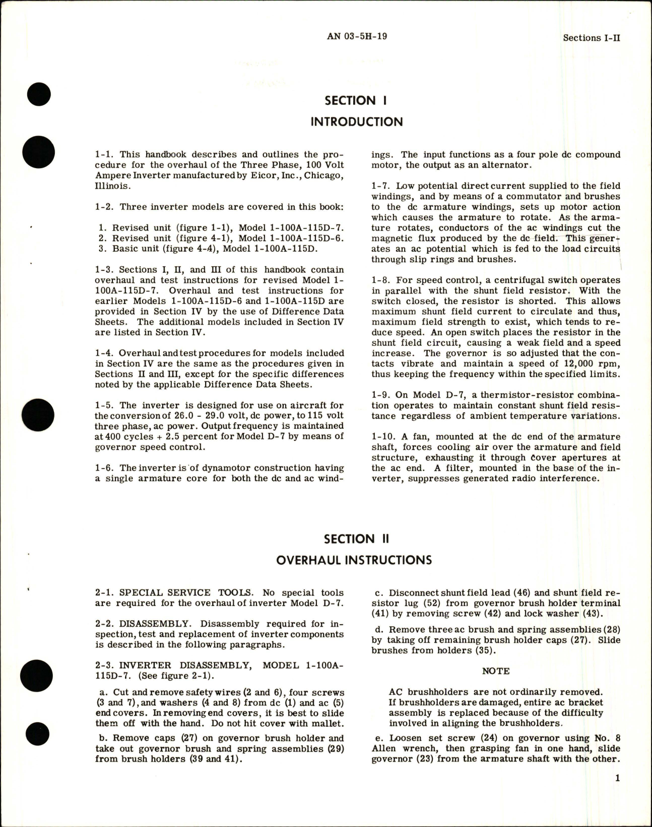 Sample page 5 from AirCorps Library document: Ovewrhaul Instructions for Inverter - 100VA 