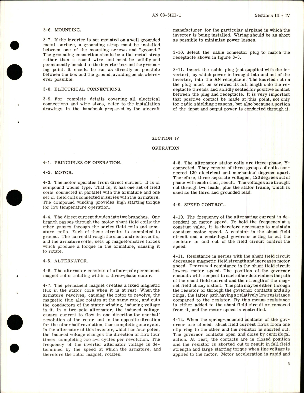 Sample page 9 from AirCorps Library document: Operation and Service Instructions for Inverter - Type DMZ3508M-PM3508G-X