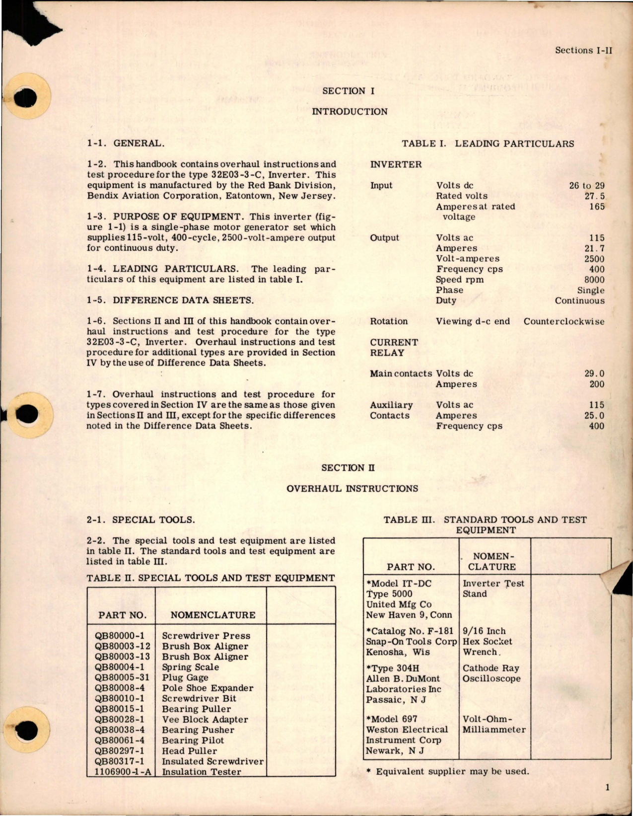 Sample page 5 from AirCorps Library document: Overhaul Instructions for Inverters 