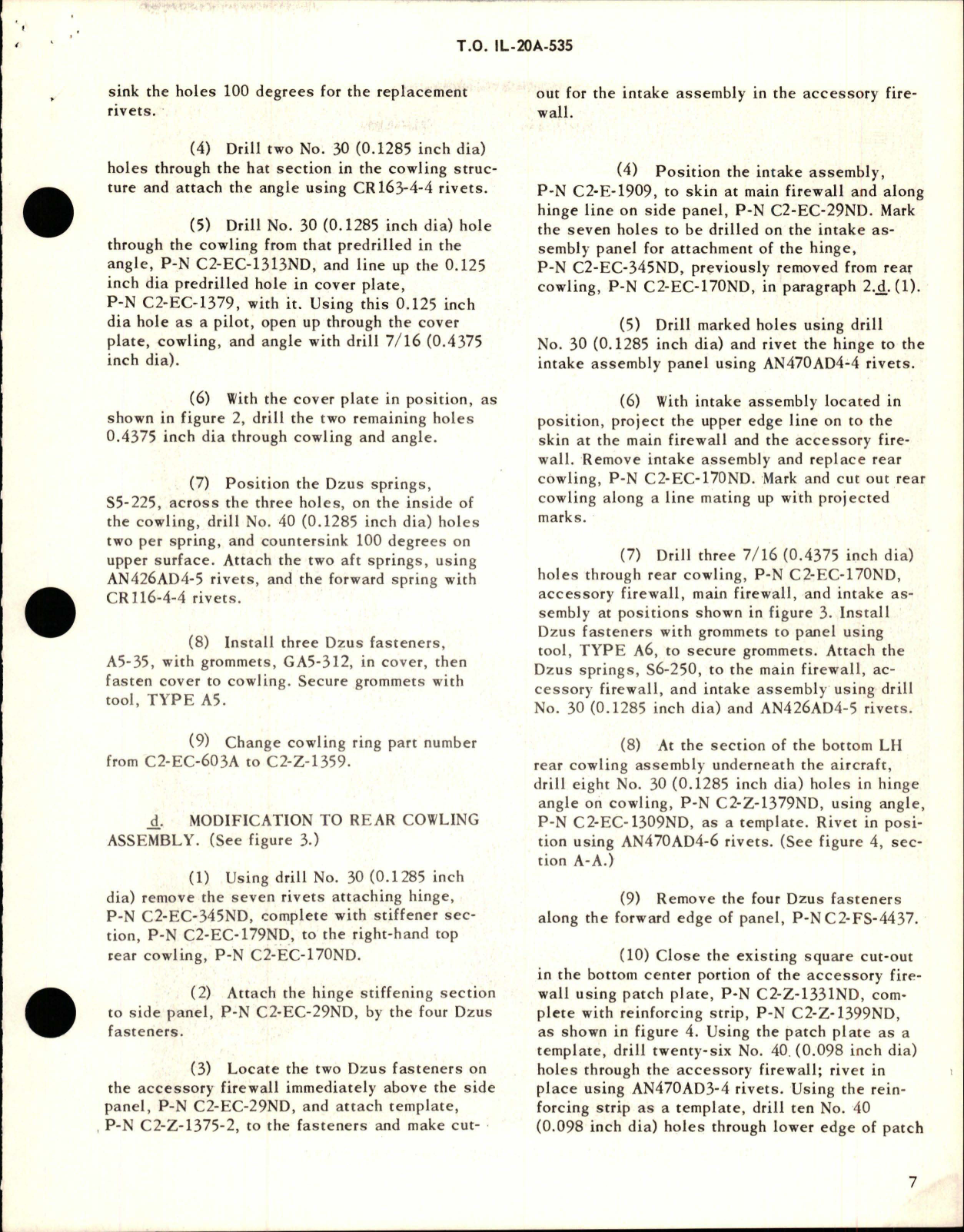 Sample page 7 from AirCorps Library document: Installation of All Weather Air Induction System - L-20A Series