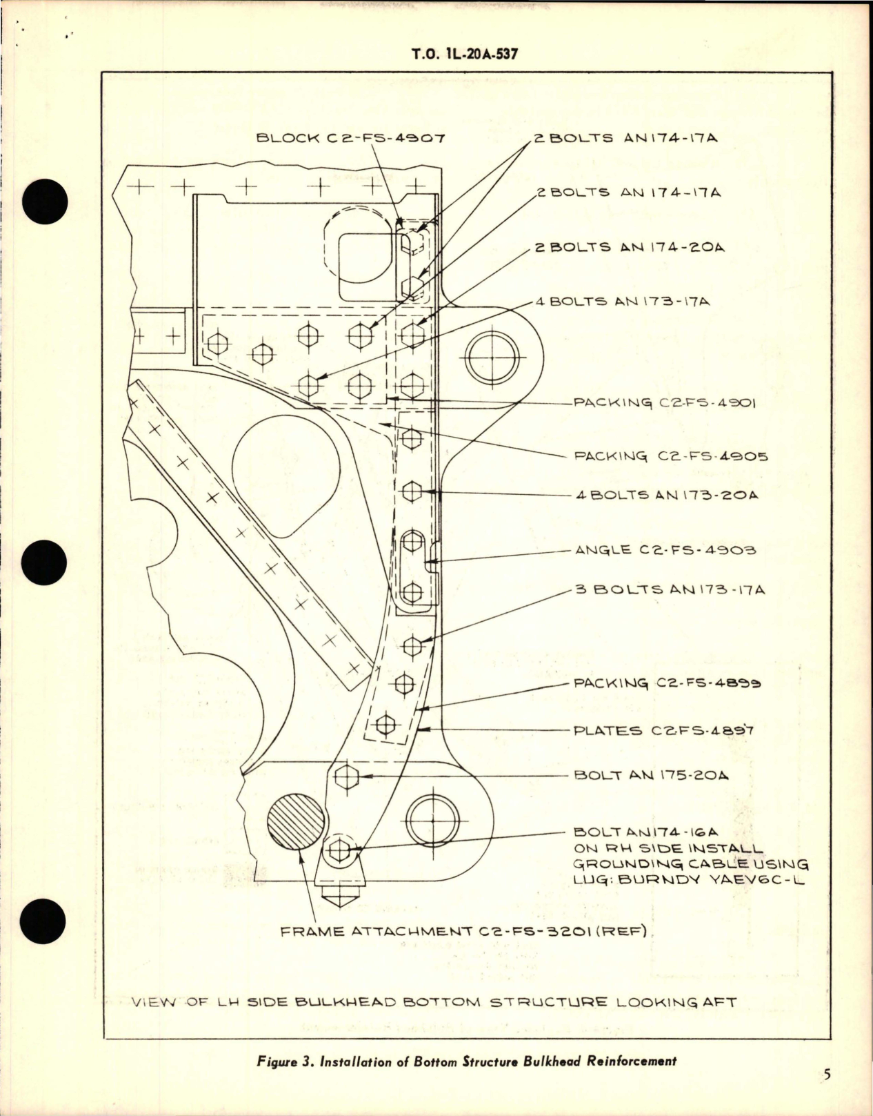 Sample page 5 from AirCorps Library document: Reinforcement of Fuselage Front Bulkhead - L-20A Series