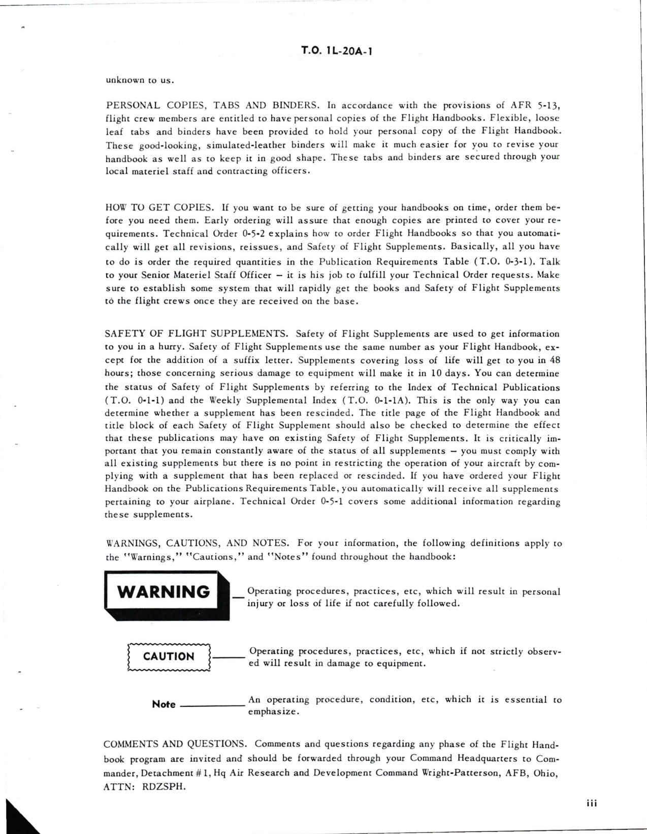 Sample page 5 from AirCorps Library document: Flight Handbook for L-20A