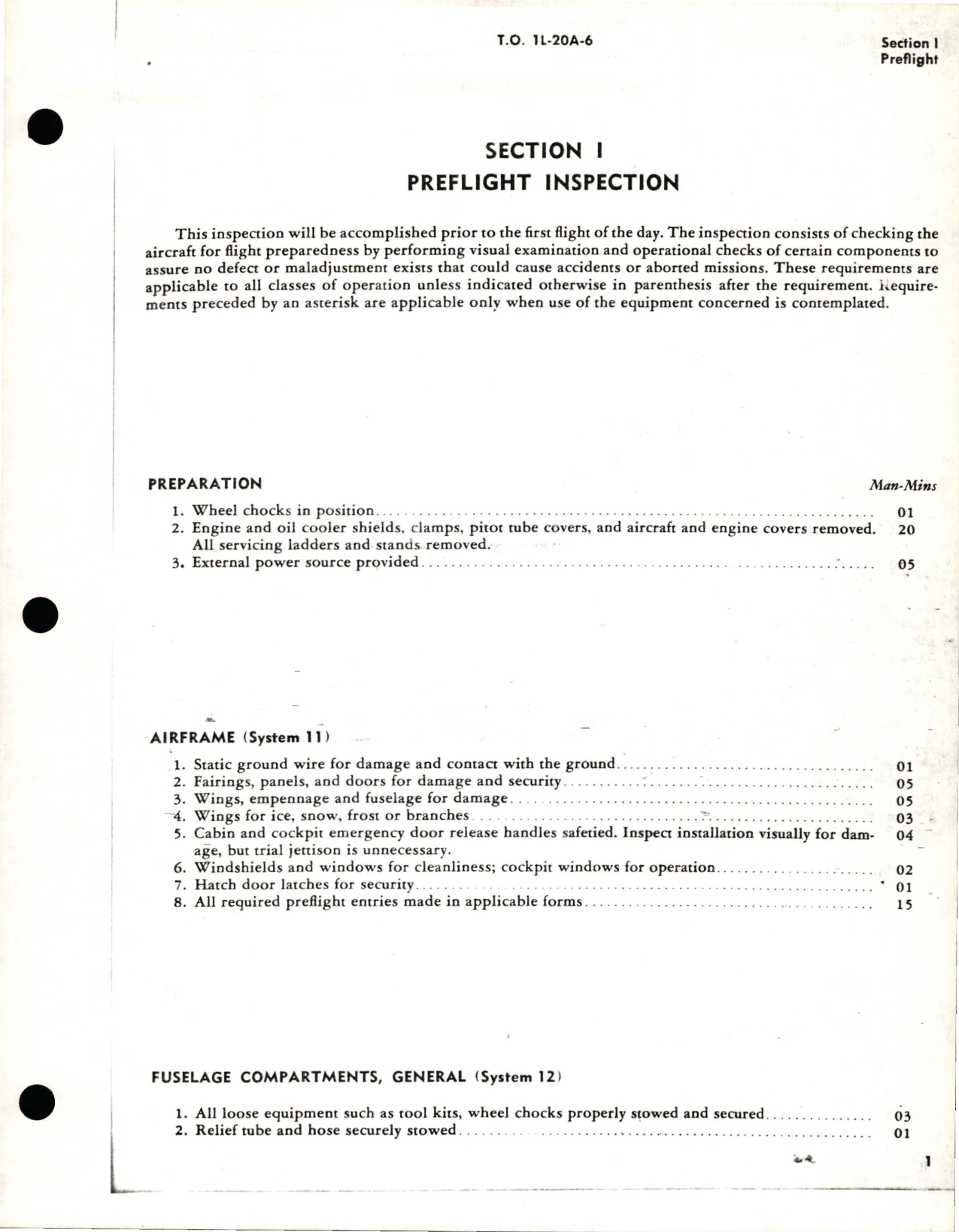 Sample page 5 from AirCorps Library document: Scheduled Inspection and Maintenance Requirements for L-20A