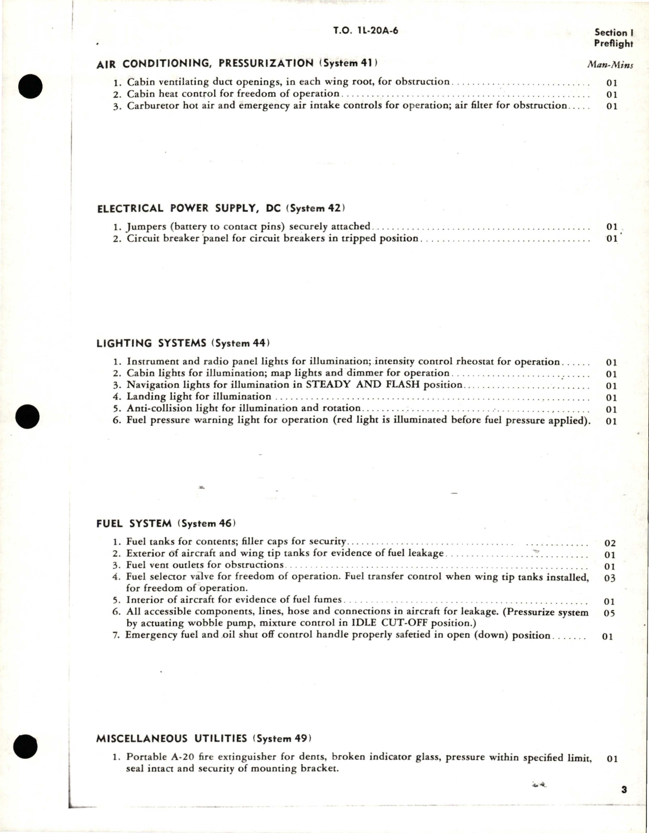 Sample page 7 from AirCorps Library document: Scheduled Inspection and Maintenance Requirements for L-20A