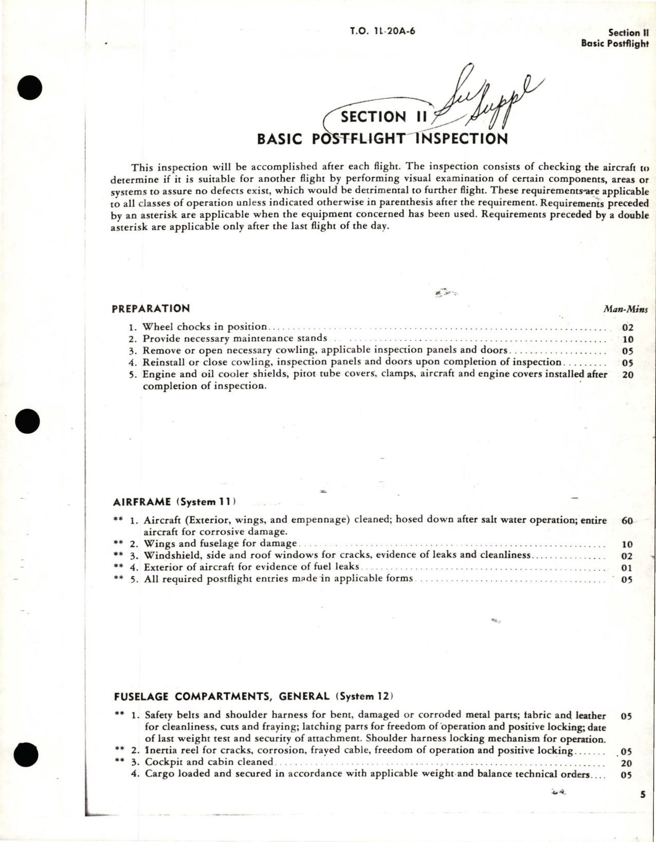 Sample page 9 from AirCorps Library document: Scheduled Inspection and Maintenance Requirements for L-20A