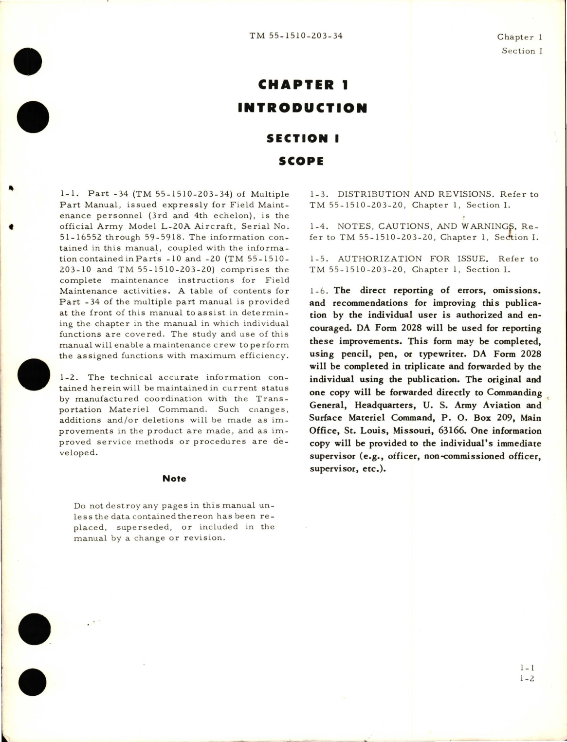 Sample page 5 from AirCorps Library document: Field Maintenance Manual for U-6A